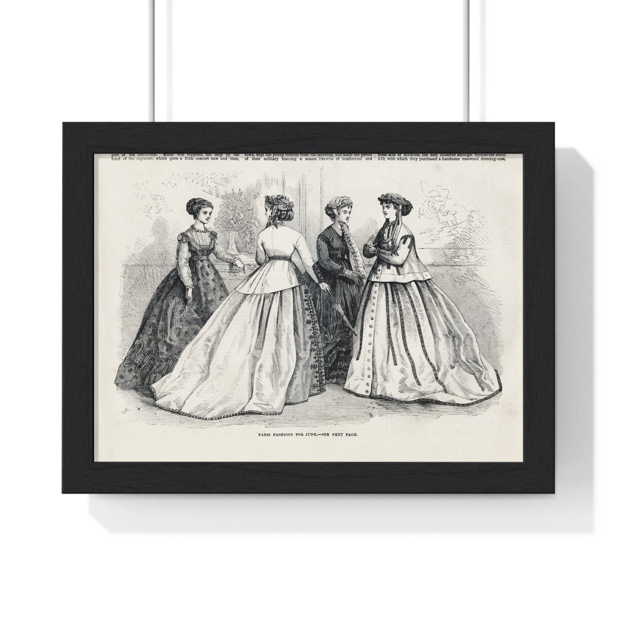 Vintage Fashion Print Framed Poster — Paris Fashion — 19th Century Ladies Illustration