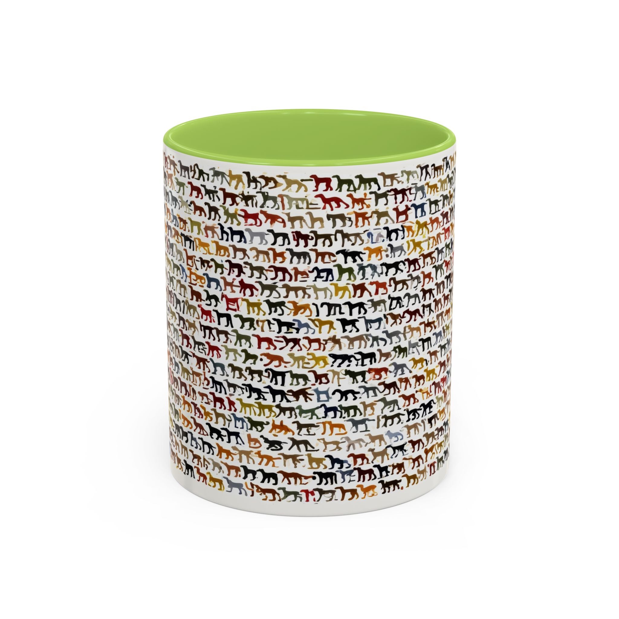 Horse Pattern Accent Coffee Mug — Colorful Mini Horses Design (11/15 oz)
