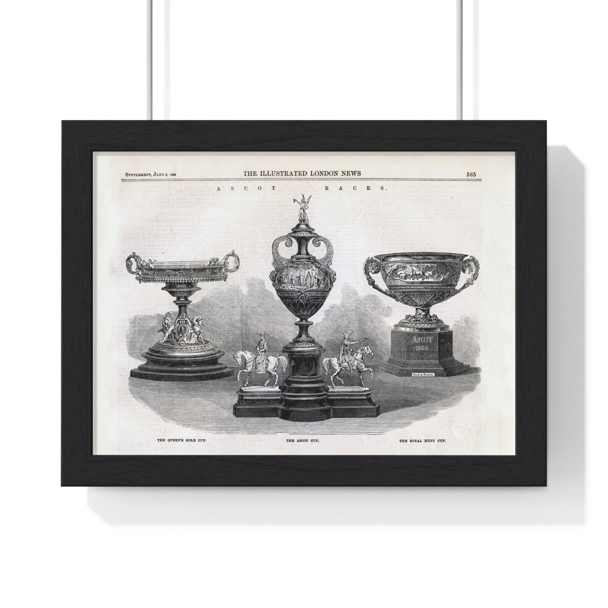 Framed Vintage Trophy Engraving Poster
