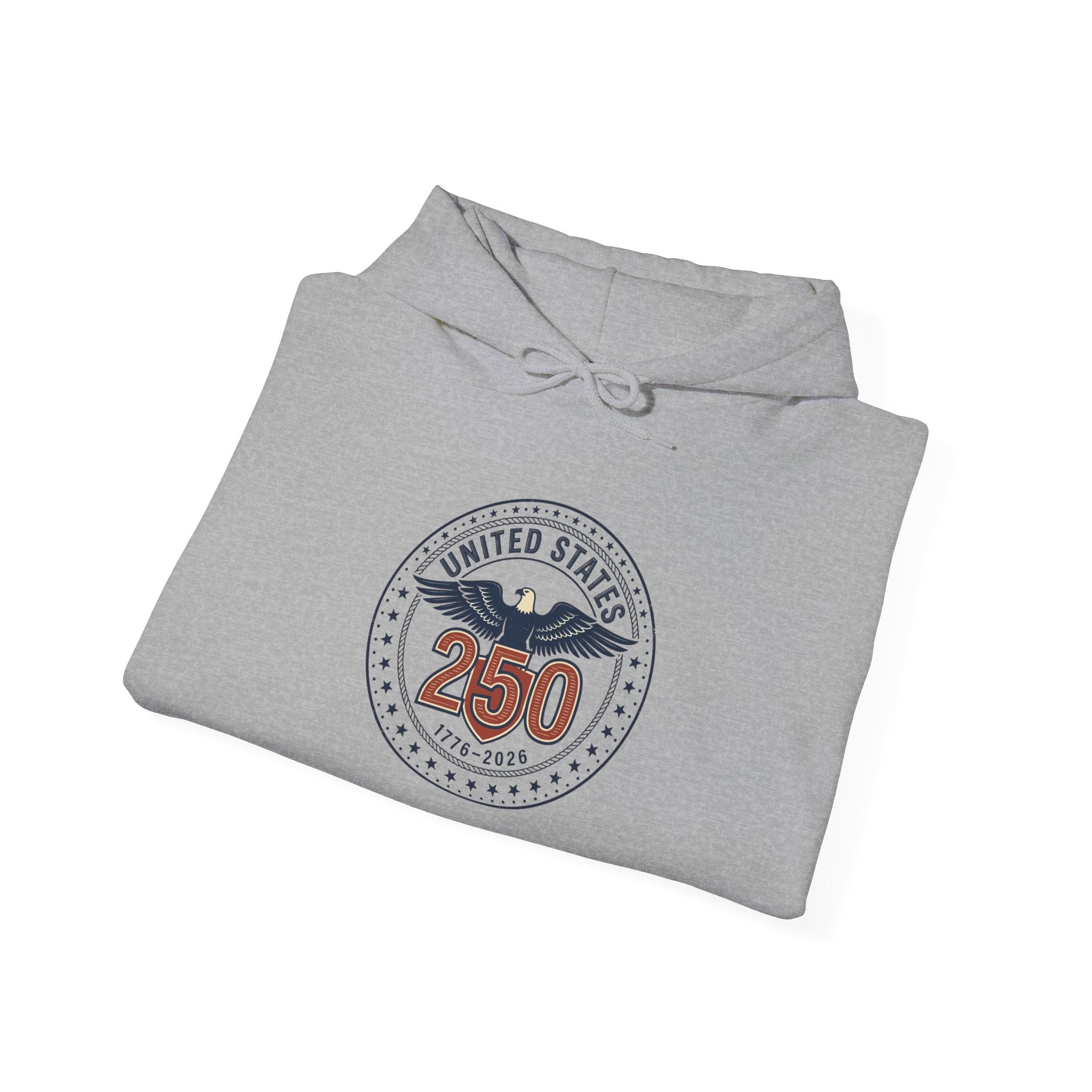 250 Years Patriotic Seal Hoodie | 4th of July Anniversary, USA Bicentennial Style