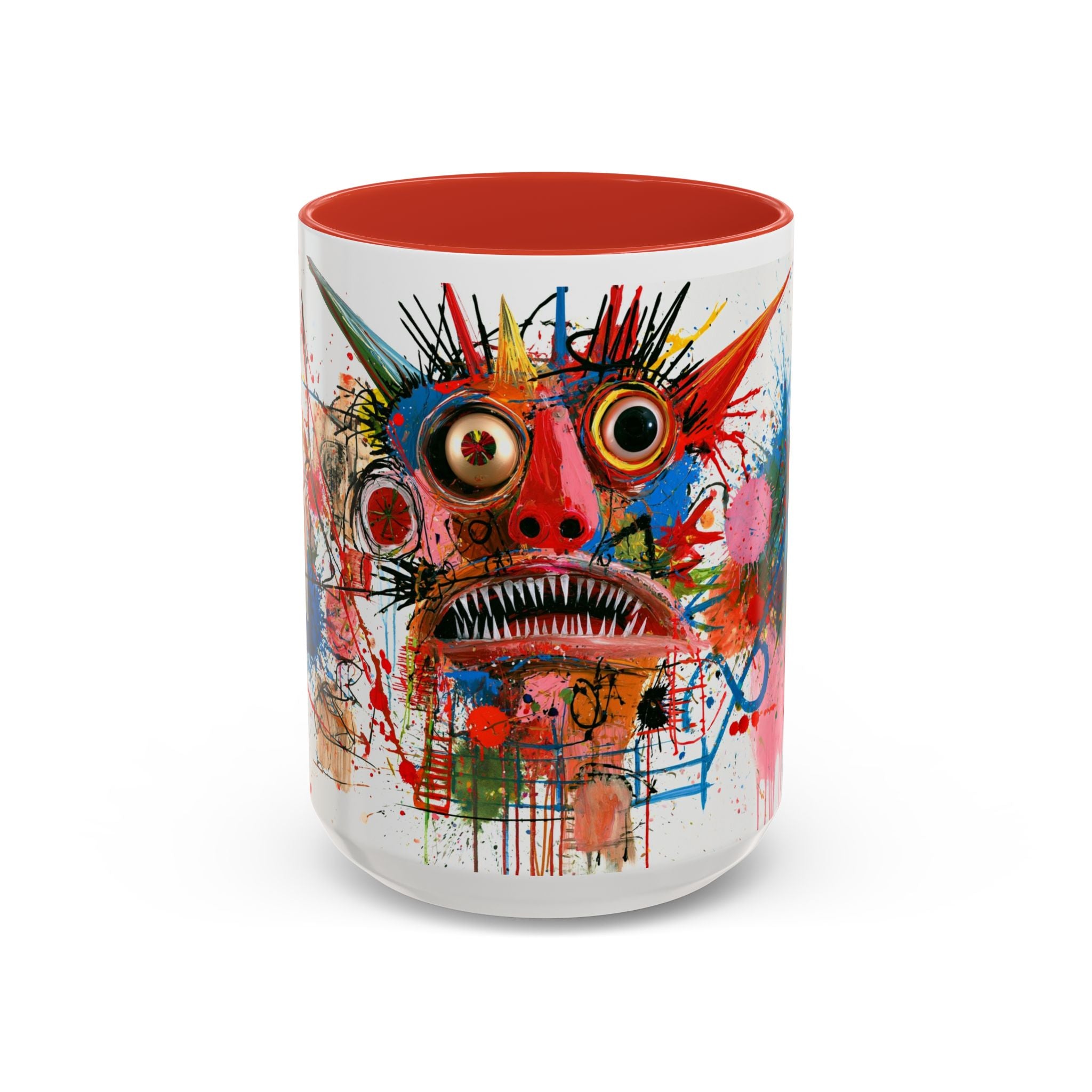 Colorful Abstract Monster Coffee Mug — Vibrant Art Accent Mug (11/15 oz)
