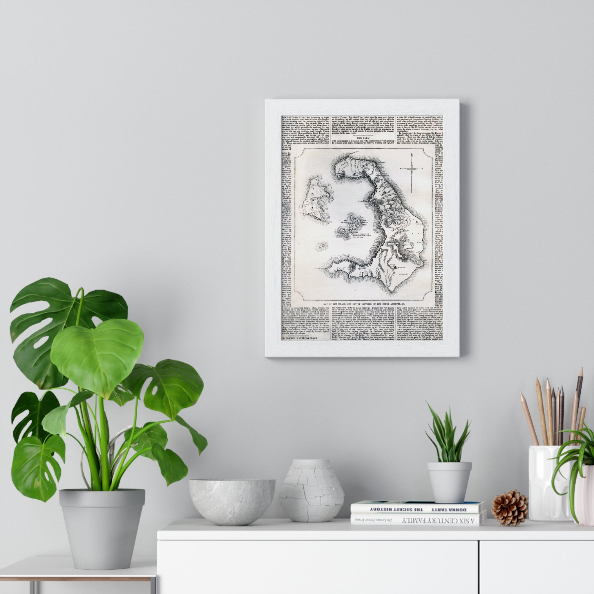 Antique Island Map Poster — Vintage Nautical Wall Art Print