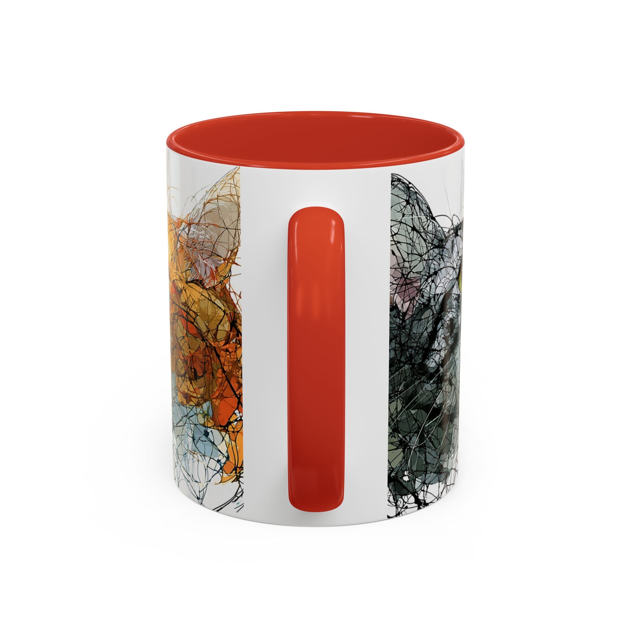 Artistic Orange Tabby Cat Accent Coffee Mug — 11/15oz
