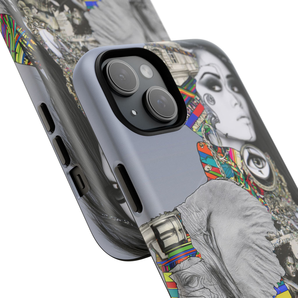 Artistic Elephant Collage Phone Case — Tough Magnetic Protective Cover
