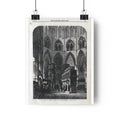 Gothic Cathedral Interior Vintage Engraving Paper Poster