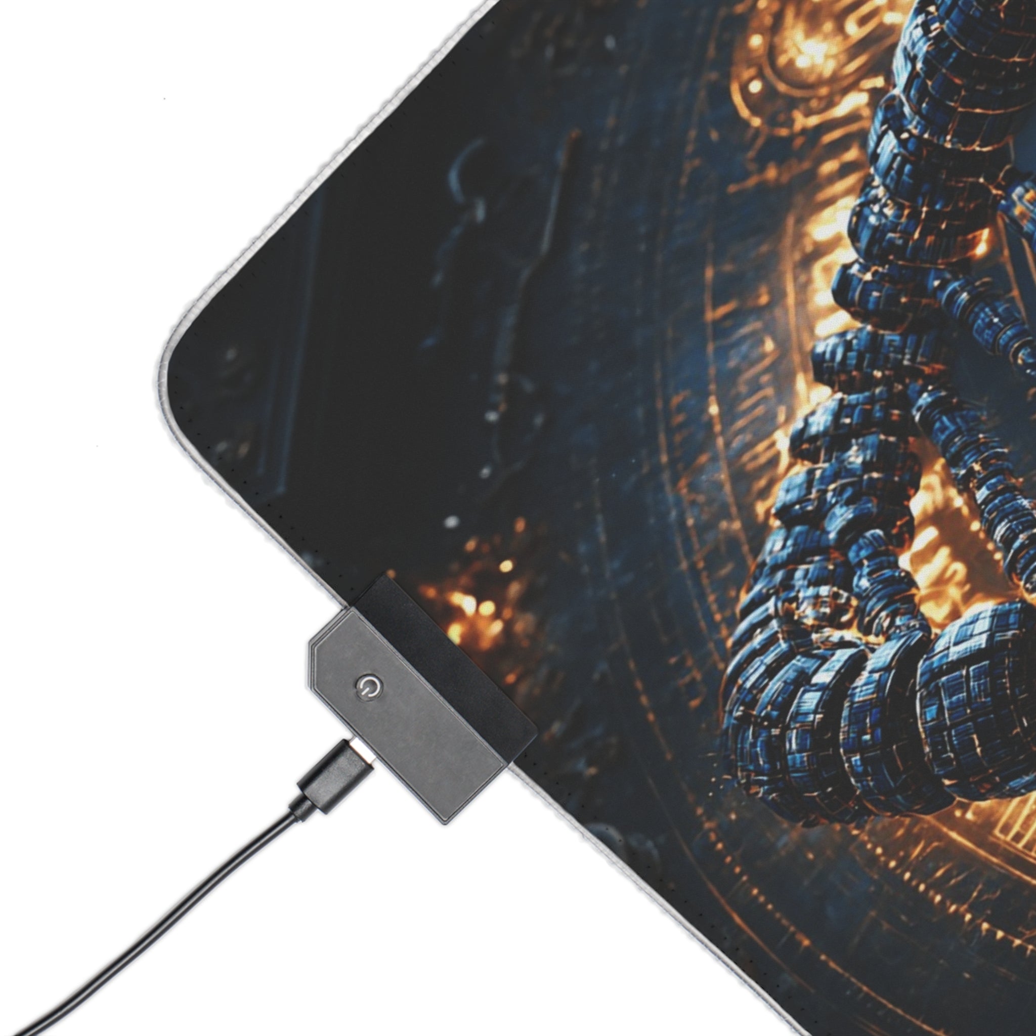 LED Gaming Mouse Pad — Steampunk DNA Galaxy RGB Desk Mat for Gamers