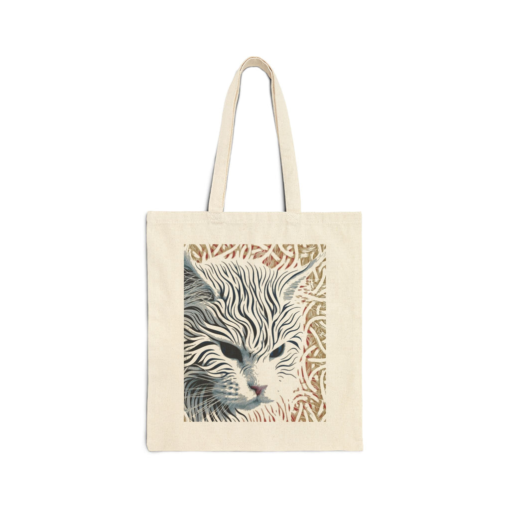 Cat Portrait Canvas Tote — Artistic Sleeping Cat Eco Shopper