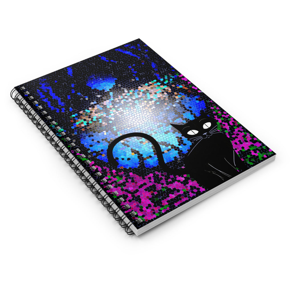 Mystic Night Black Cat Spiral Notebook - Ruled Journal for Notes & Sketches