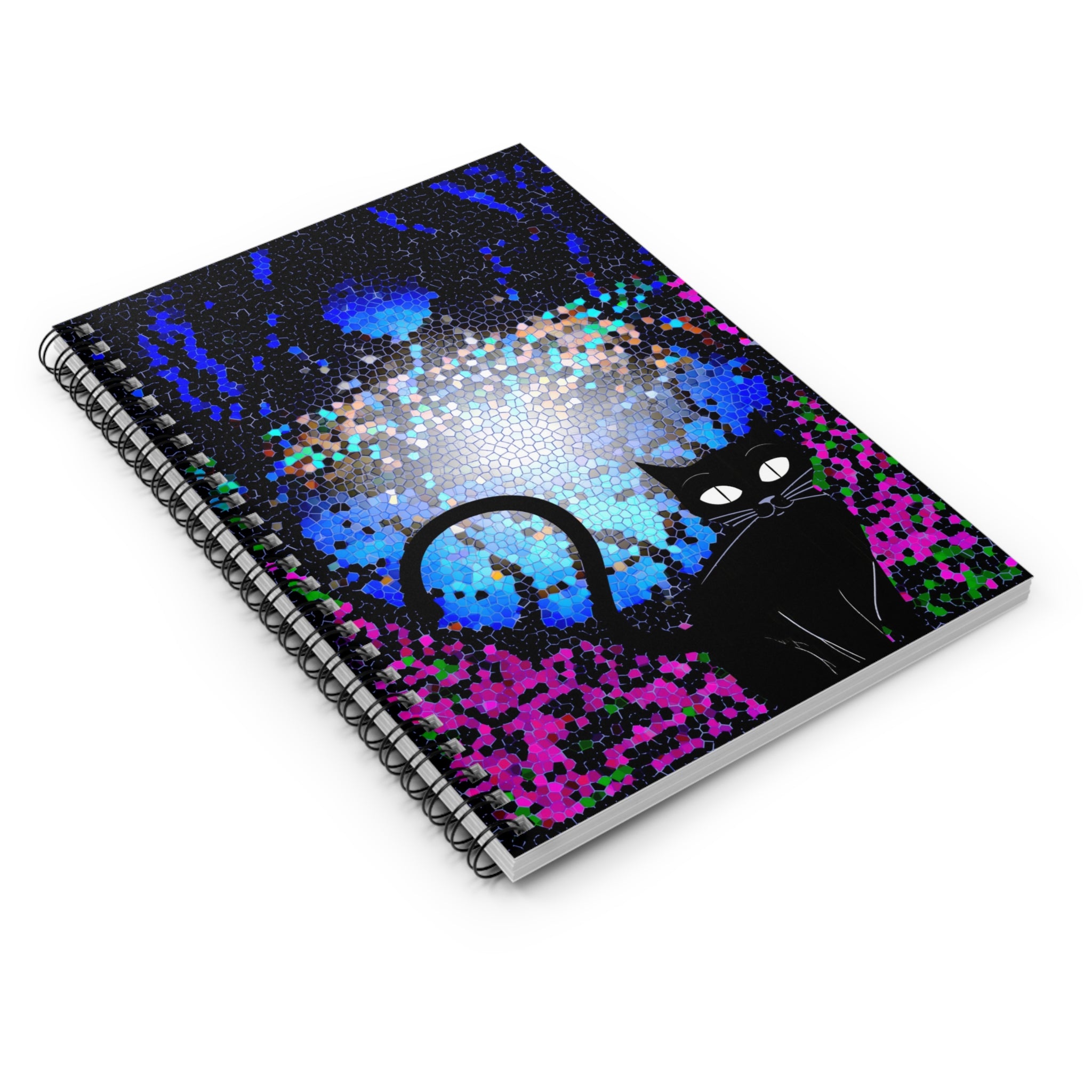 Mystic Night Black Cat Spiral Notebook - Ruled Journal for Notes & Sketches