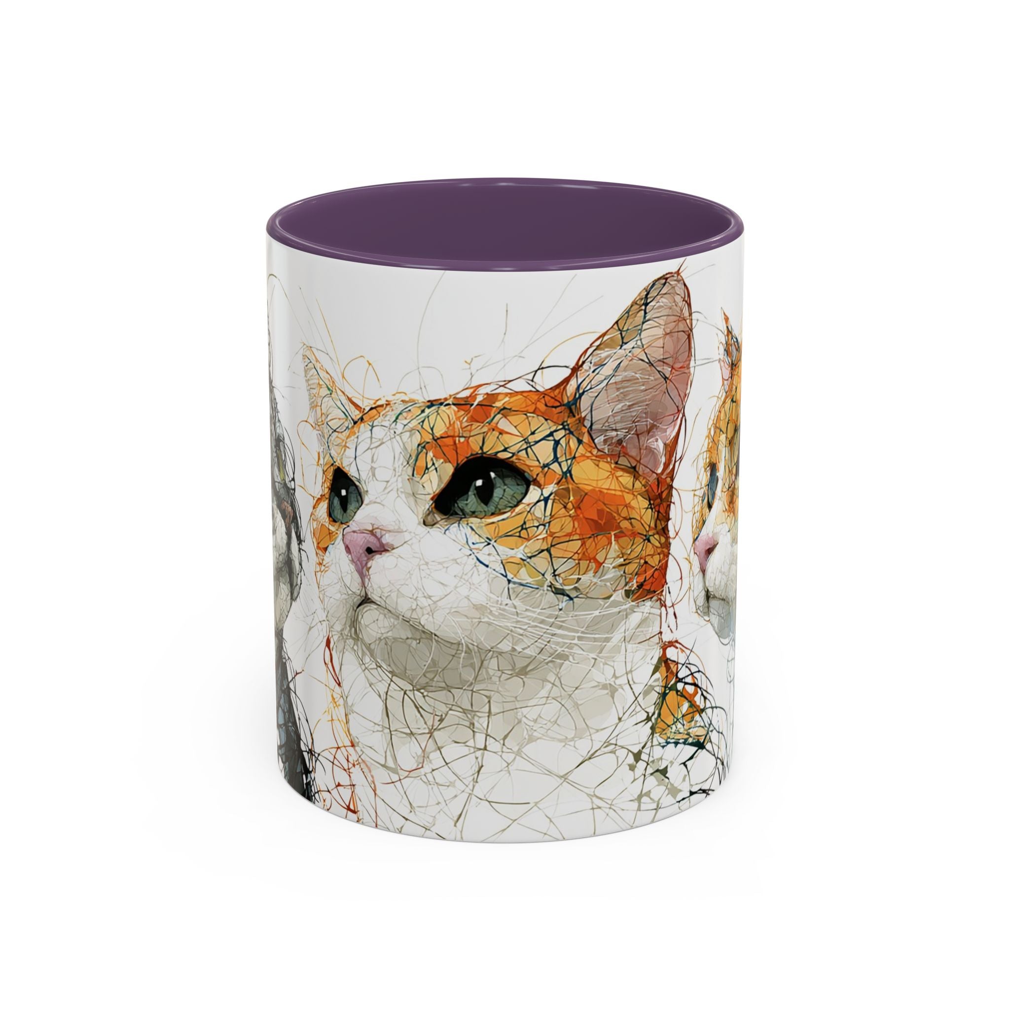 Artistic Orange Tabby Cat Accent Coffee Mug — 11/15oz