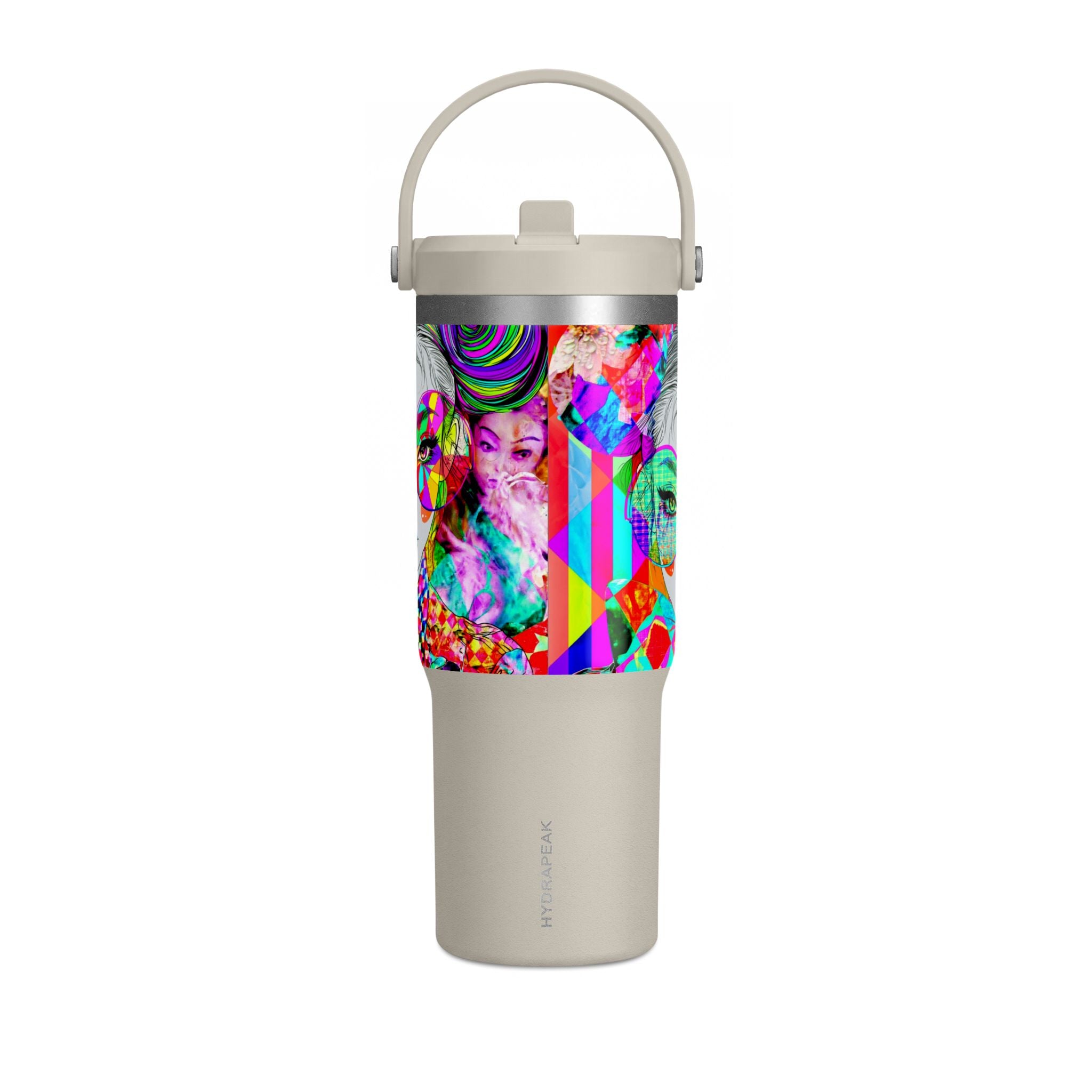 Colorful Pop Art Travel Tumbler – 32oz Nomad Insulated Cup with Retro Sunglasses Design