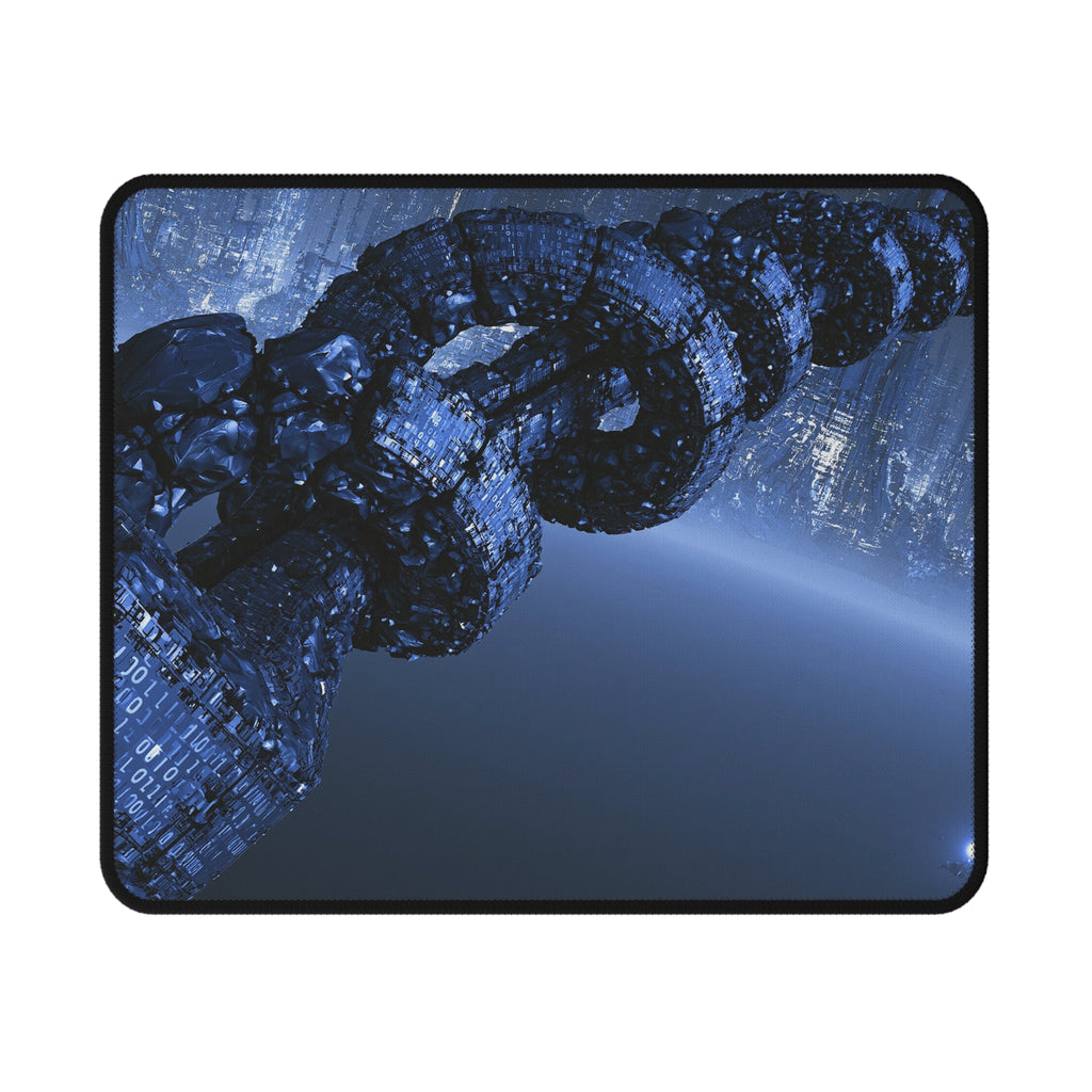 Cyber Chain Non-Slip Gaming Mouse Pad — Blue Digital Tech Design