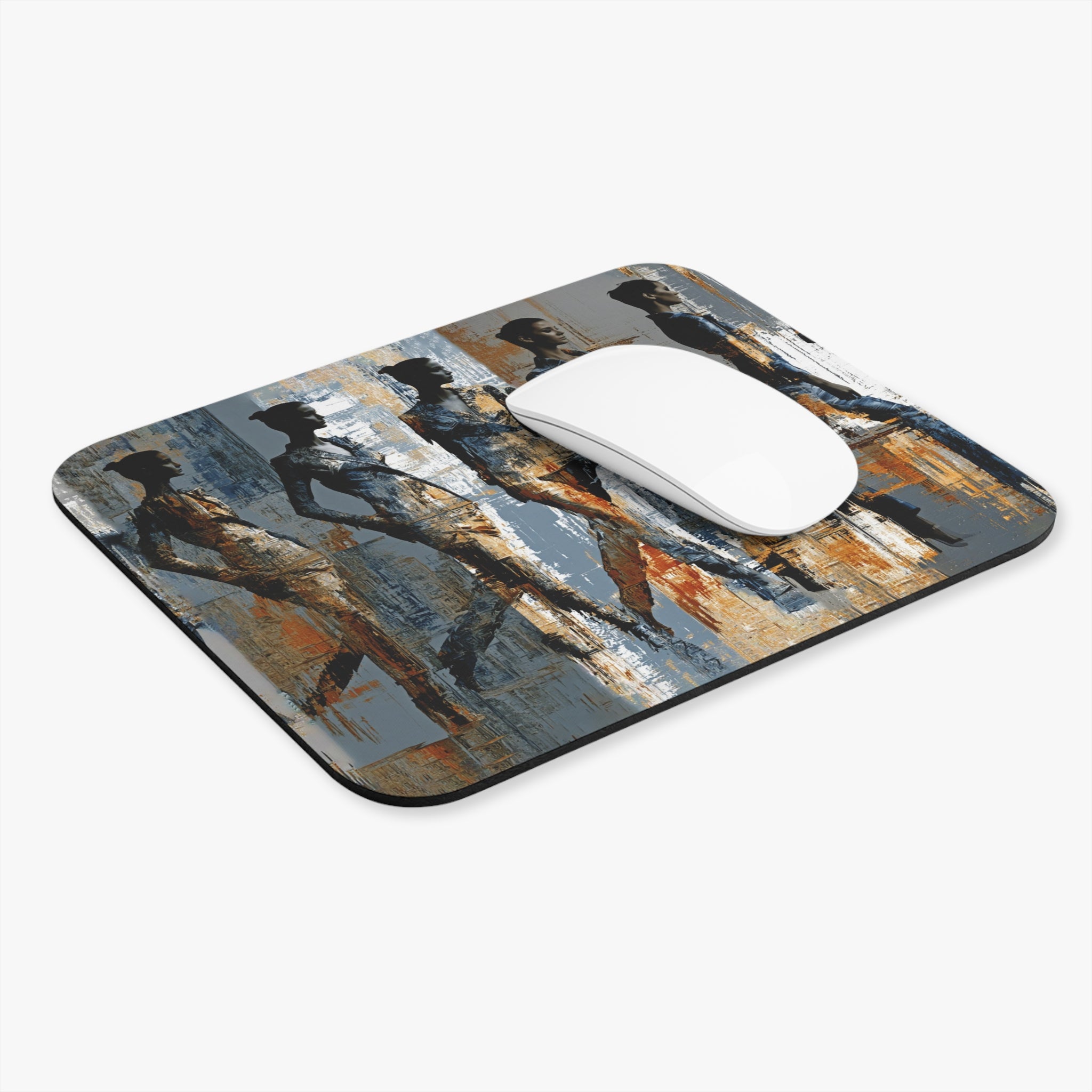 Abstract Ballet Dancers Rectangle Mouse Pad — Modern Artistic Figurative Desk Mat