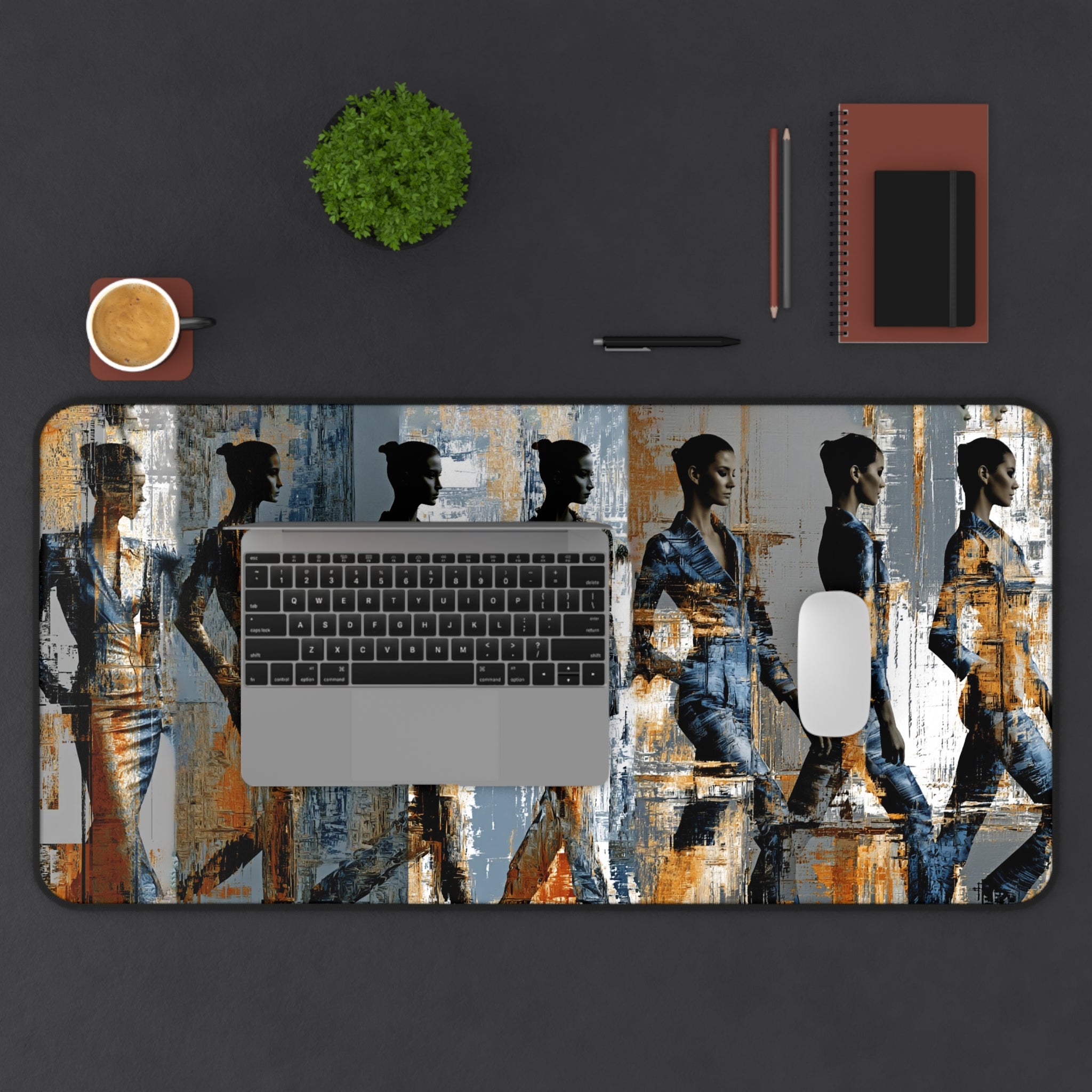 Abstract Runway Desk Mat — Modern Fashion Illustration Mouse Pad