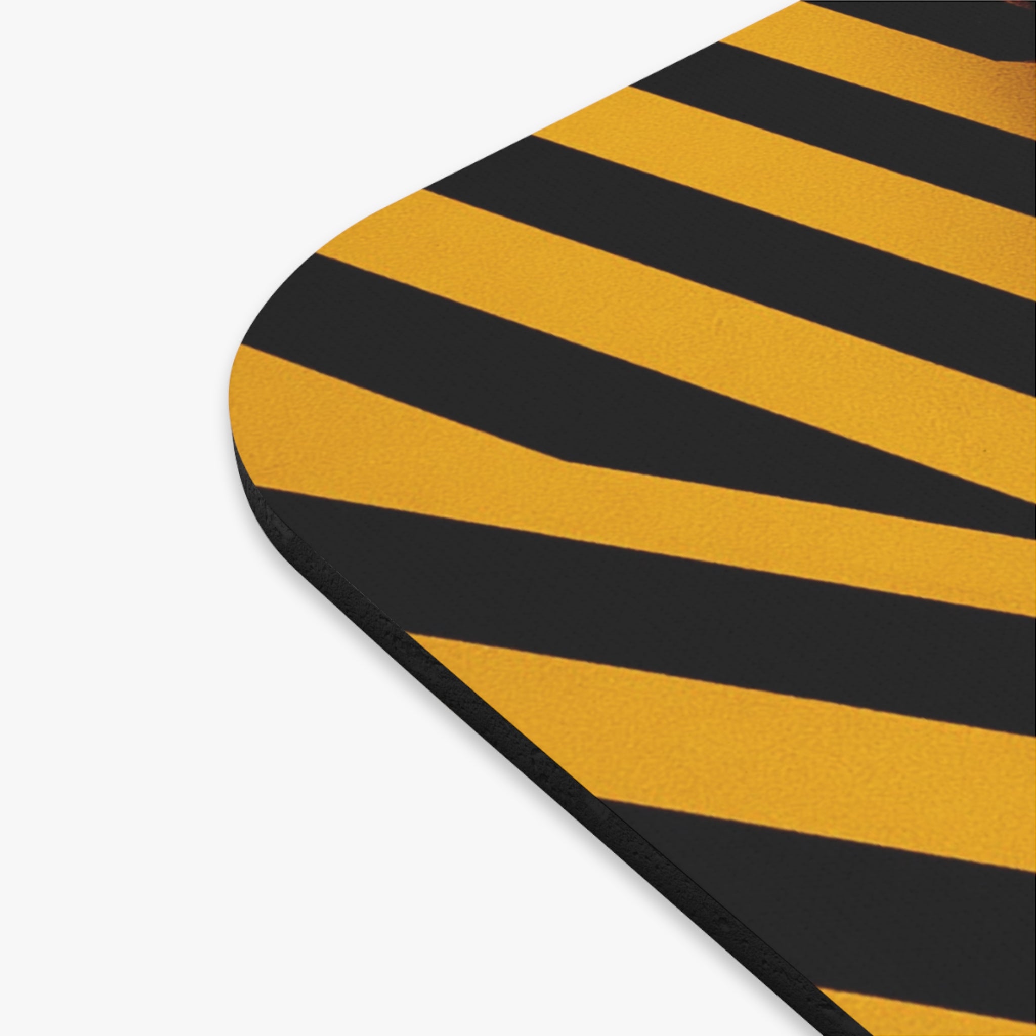 Geometric Yellow Black Stripe Mouse Pad