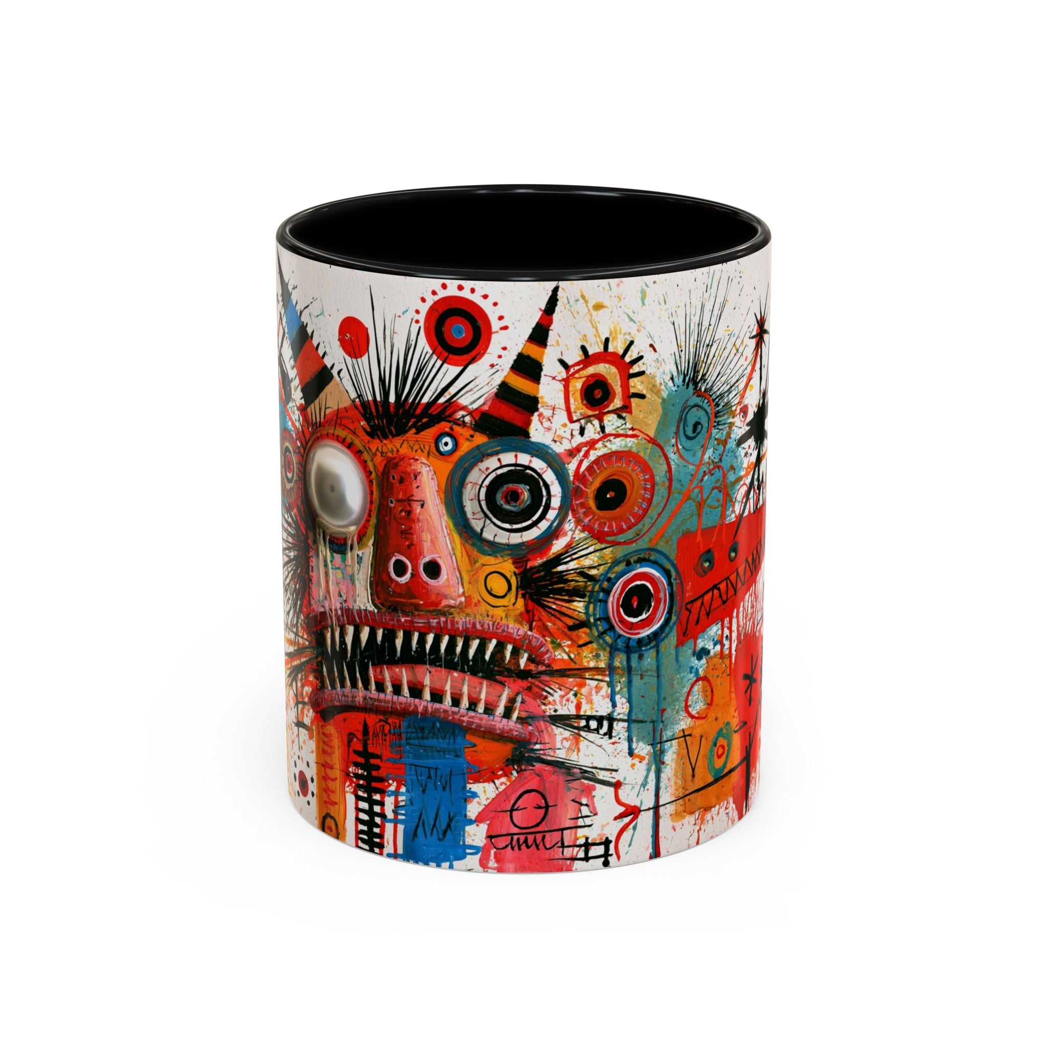 Abstract Monster Art Coffee Mug — Colorful Graffiti-Style Accent Mug (11/15oz)