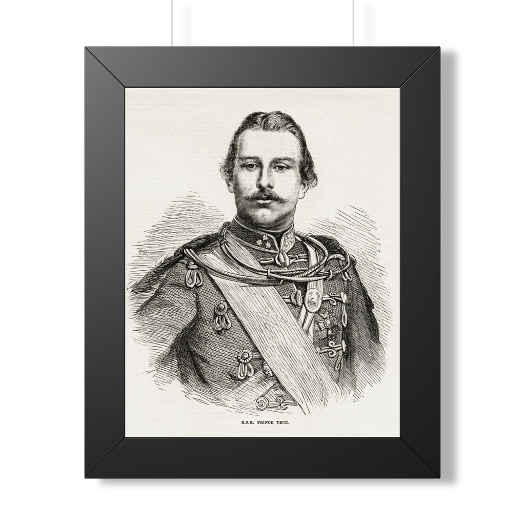 Framed Poster — Vintage 19th-Century Military Portrait Print
