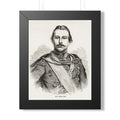 Framed Poster — Vintage 19th-Century Military Portrait Print