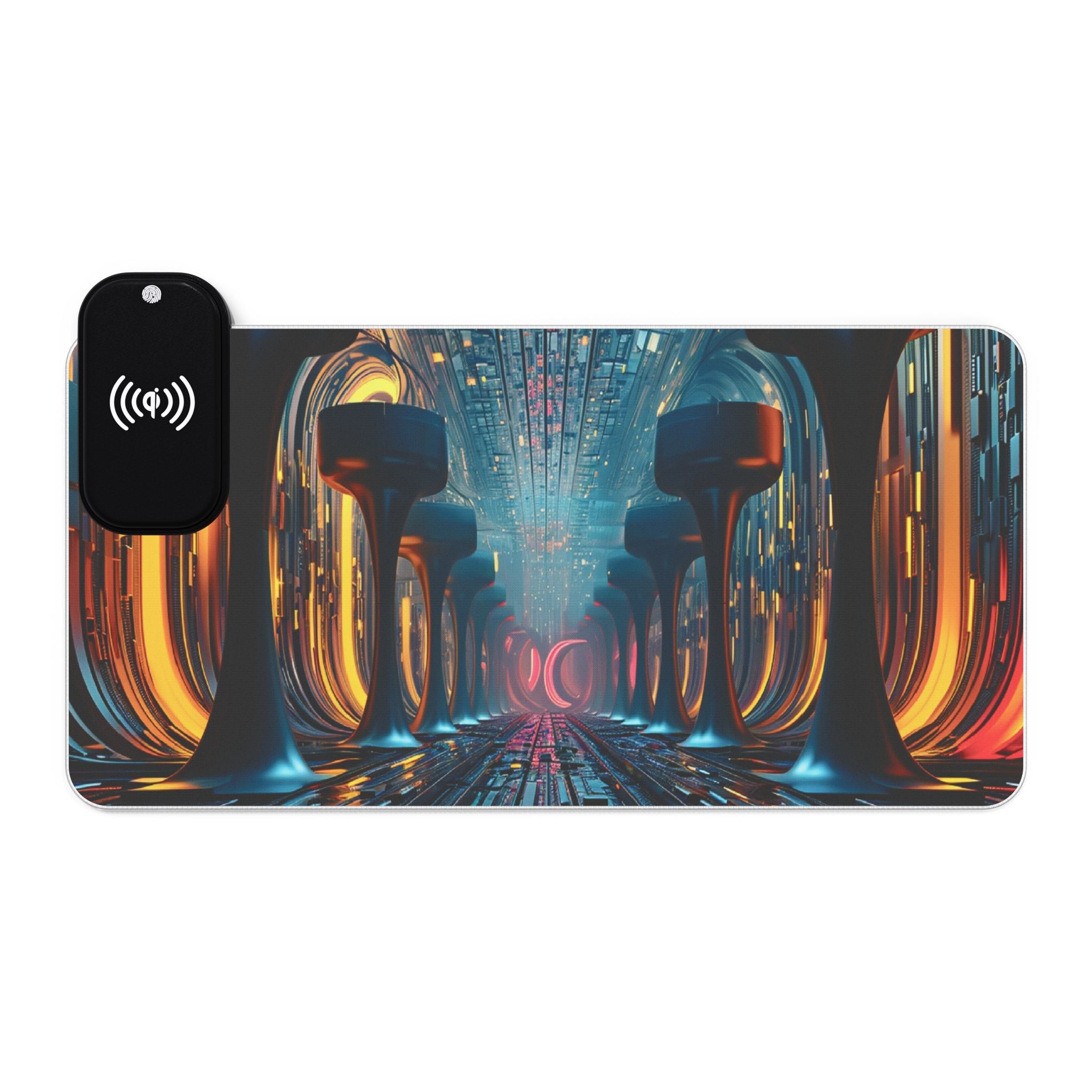 LED Wireless Charging Gaming Mouse Pad — Futuristic Neon Desk Mat