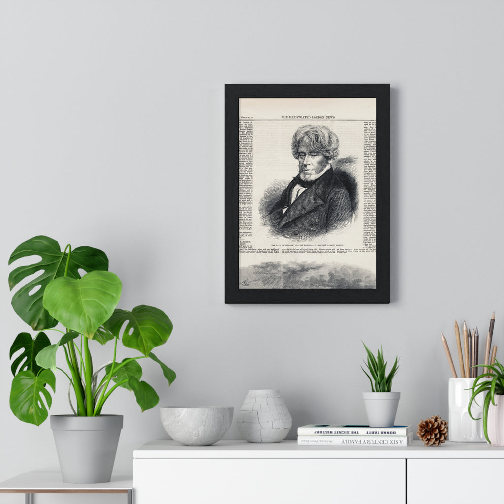 Vintage Illustrated Portrait Poster — Framed Victorian Newspaper Art