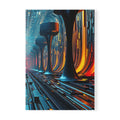 A5 Softcover Notebook — Futuristic Neon Techscape Journal