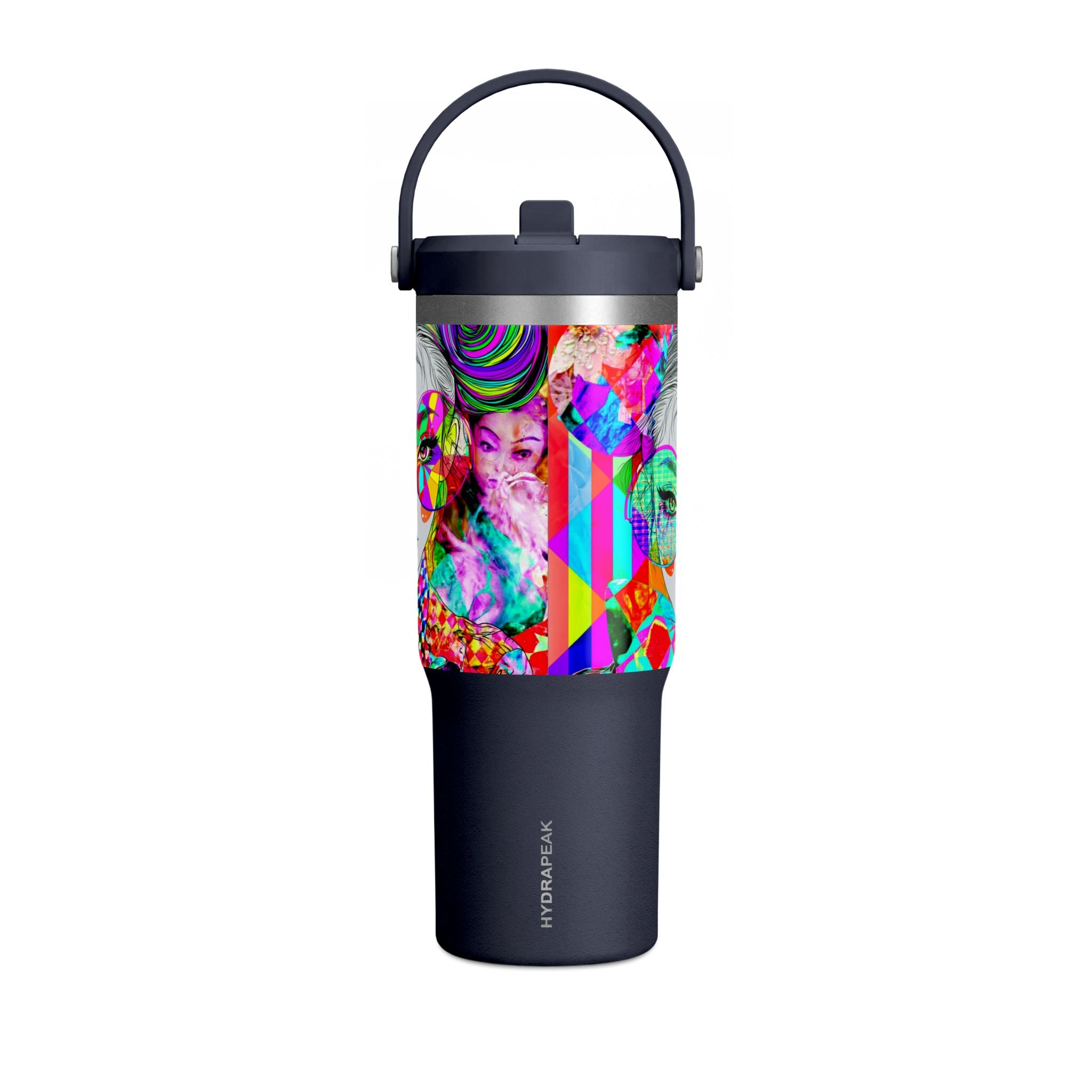 Colorful Pop Art Travel Tumbler – 32oz Nomad Insulated Cup with Retro Sunglasses Design