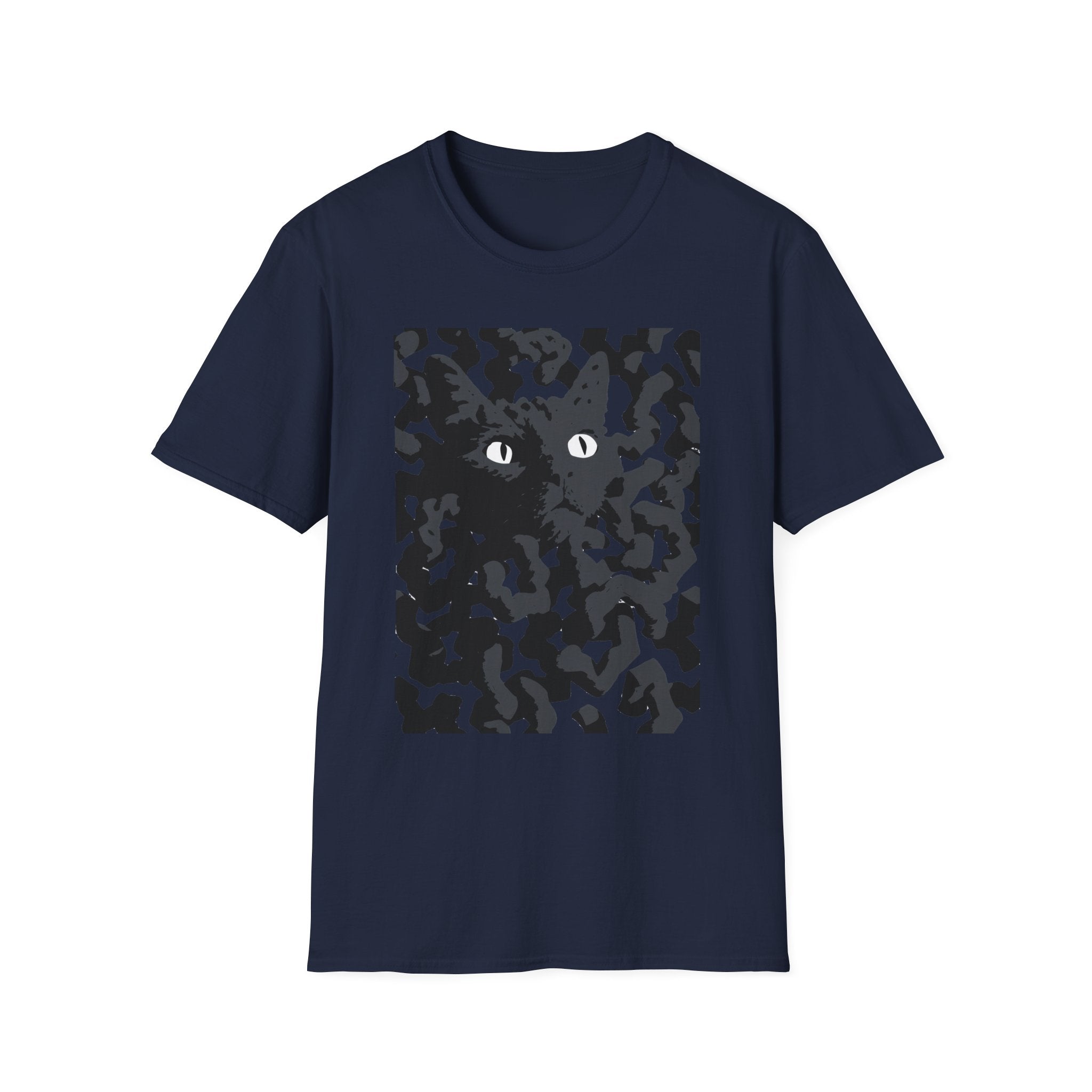 Black Cat Camouflage Graphic T‑Shirt
