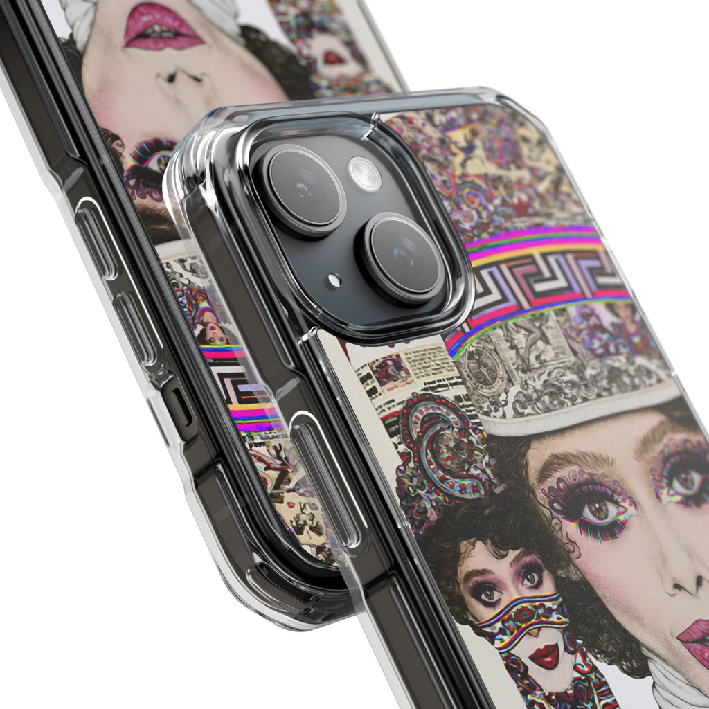 Drag Queen Portrait Clear Magnetic Phone Case — Glam Makeup Art iPhone Cover