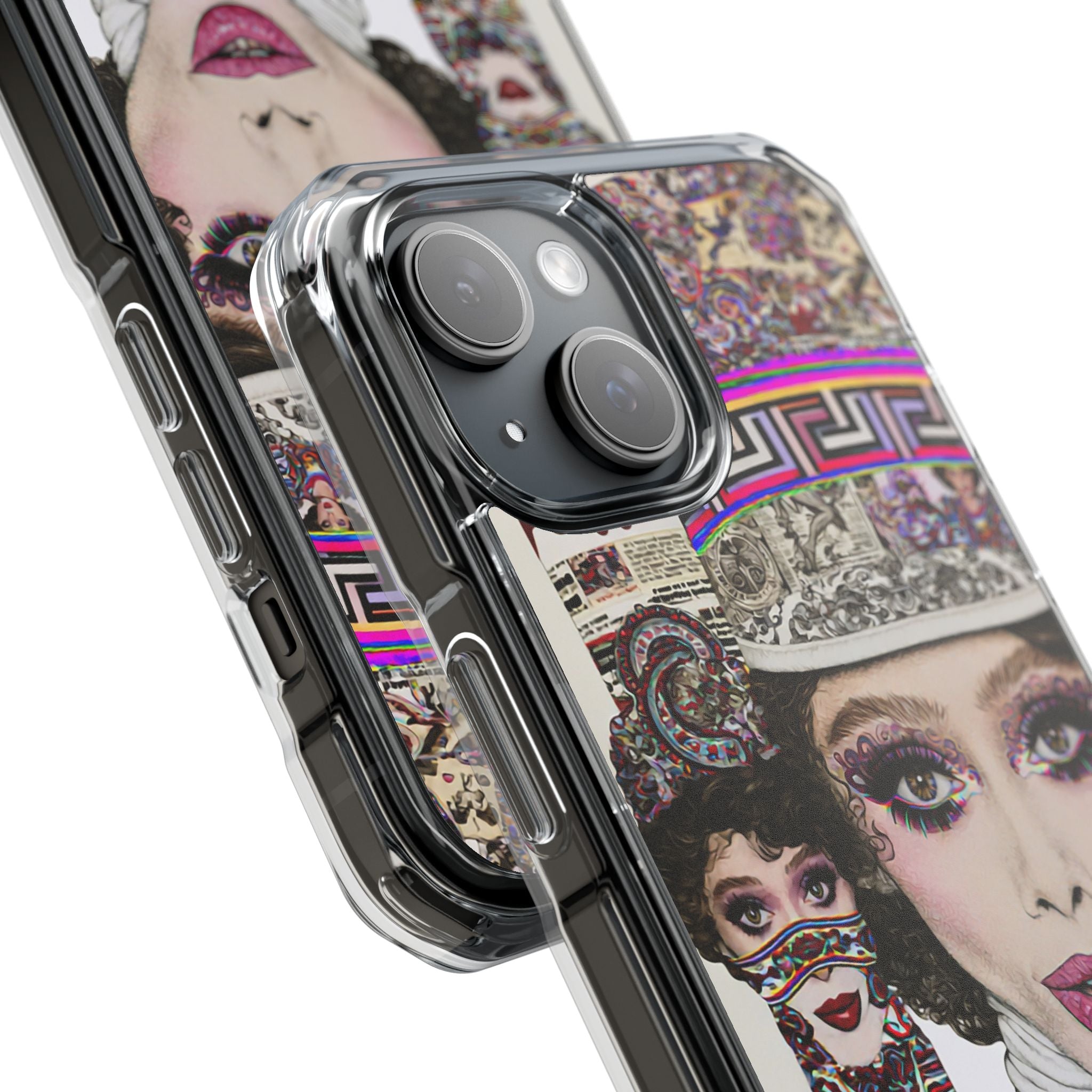 Drag Queen Portrait Clear Magnetic Phone Case — Glam Makeup Art iPhone Cover