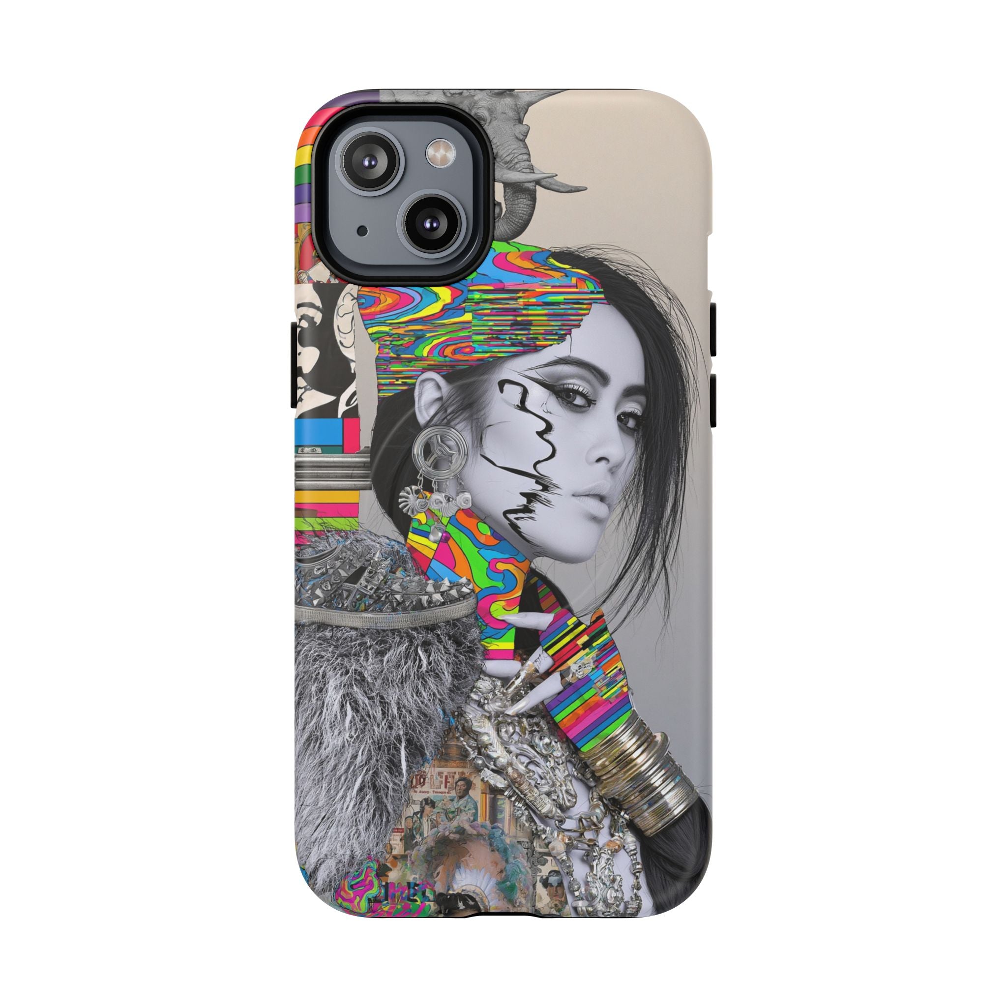Phone Case - Colorful Glitch Portrait Tough Magnetic Case