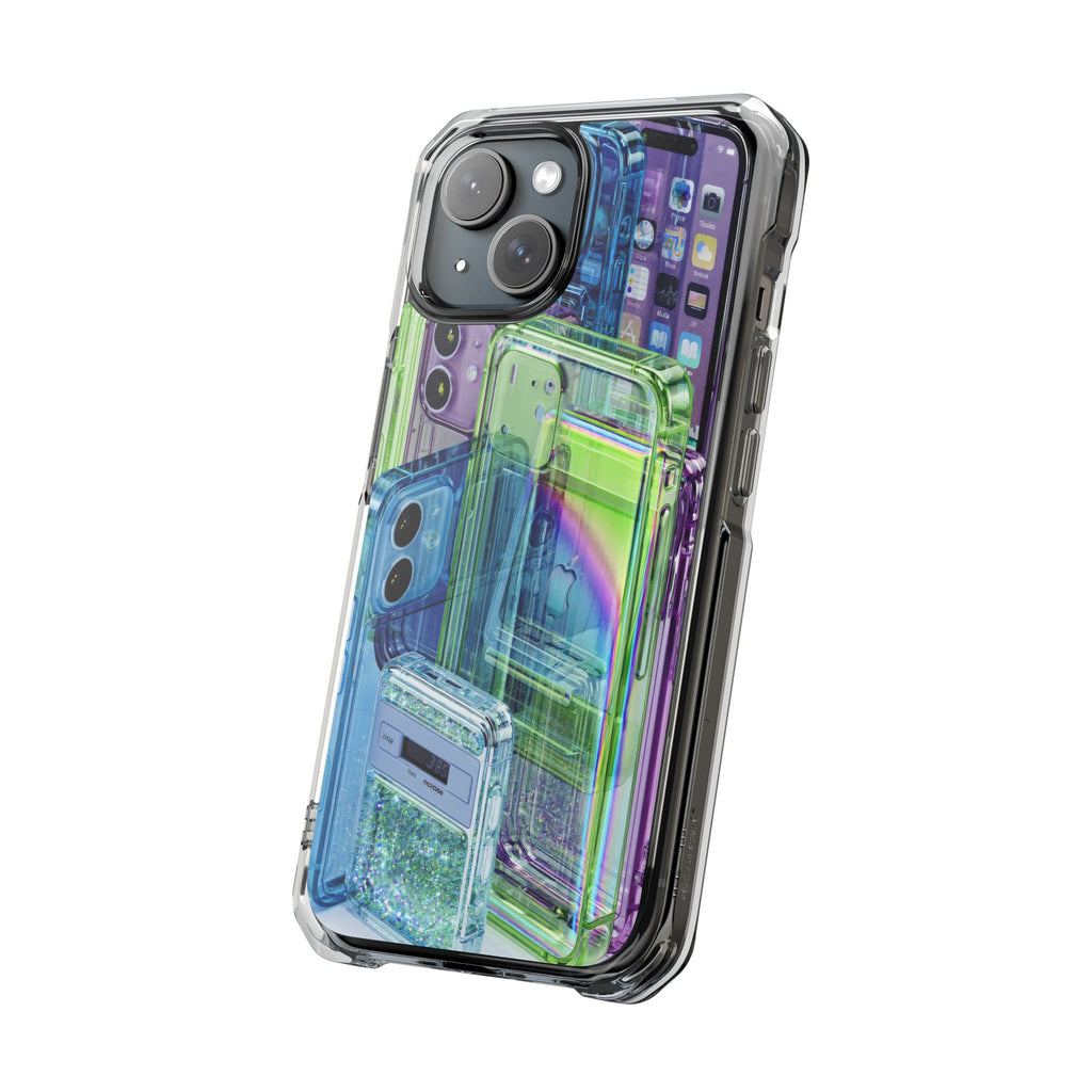 Clear Magnetic Impact Phone Case — Iridescent Holographic Protection