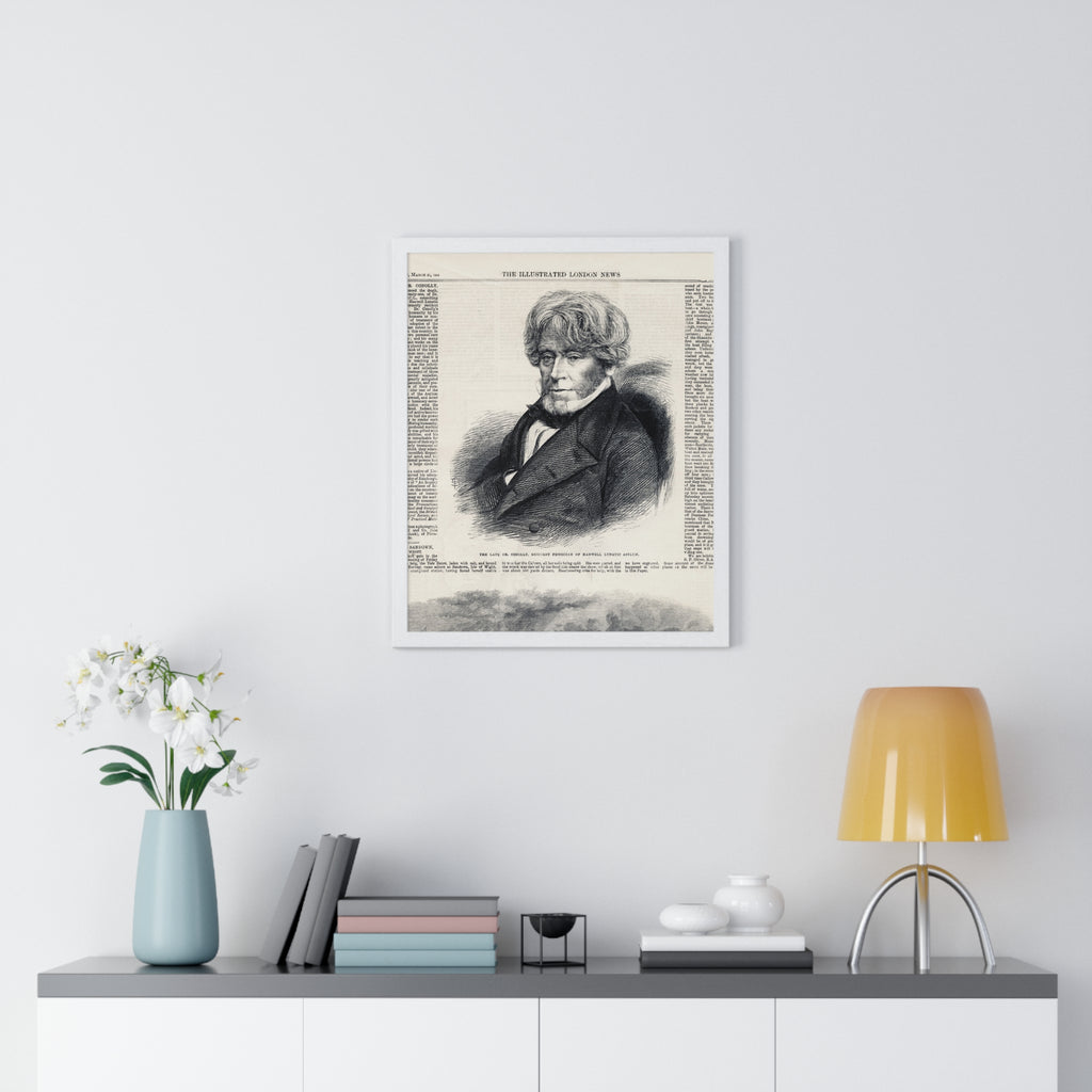 Vintage Illustrated Portrait Poster — Framed Victorian Newspaper Art