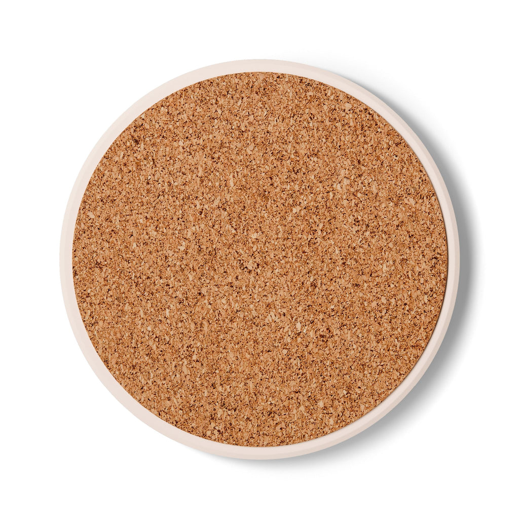 Psychedelic Mandala Ceramic Coaster — Rainbow Flower Pattern Drink Coaster