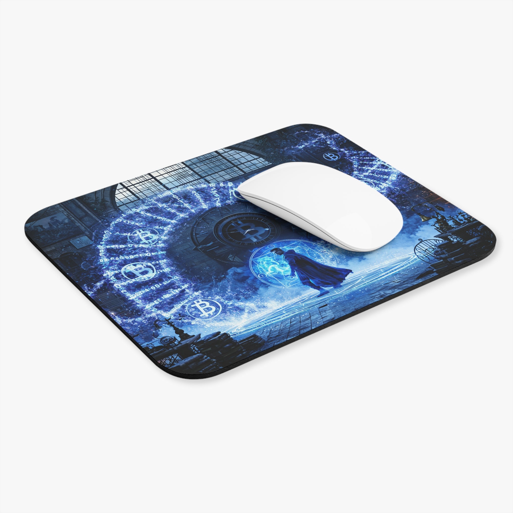 Mystic Bitcoin Wizard Mouse Pad — Fantasy Crypto Desk Mat