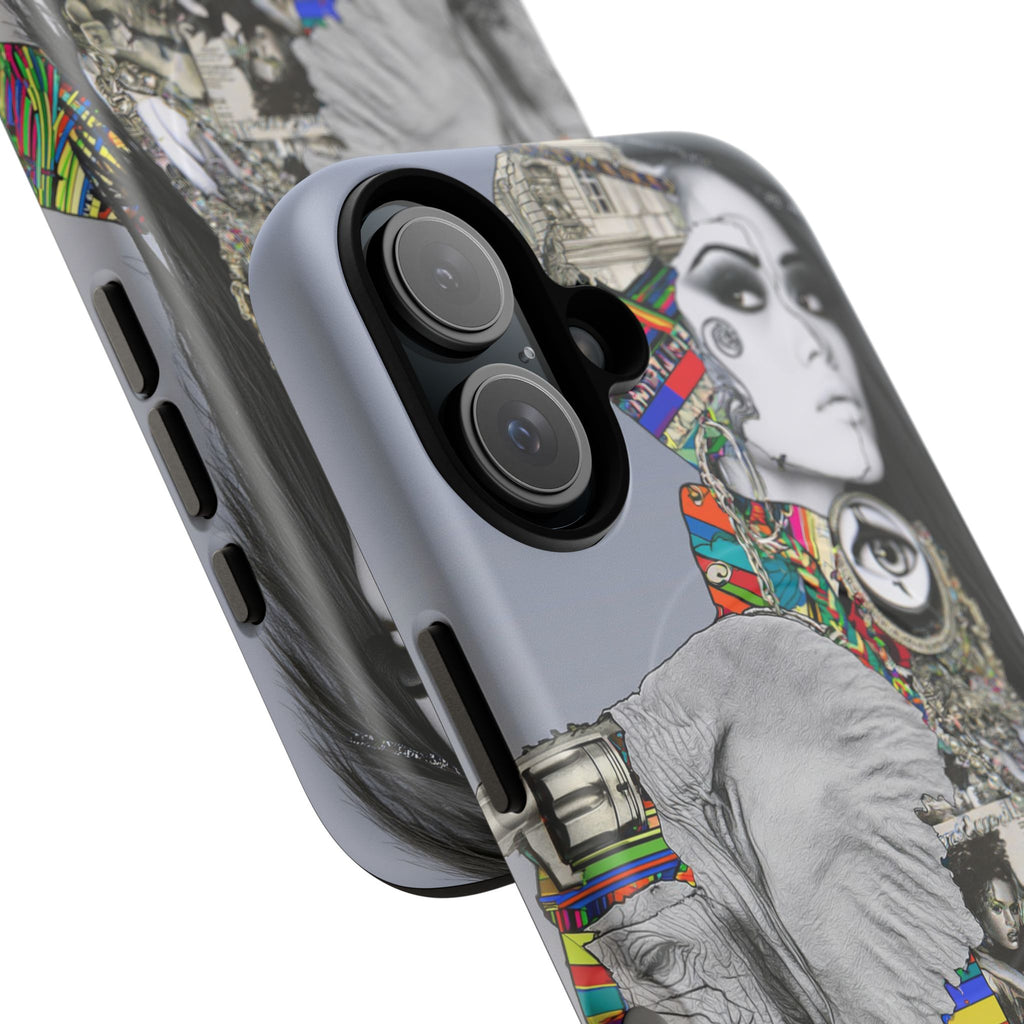 Artistic Elephant Collage Phone Case — Tough Magnetic Protective Cover