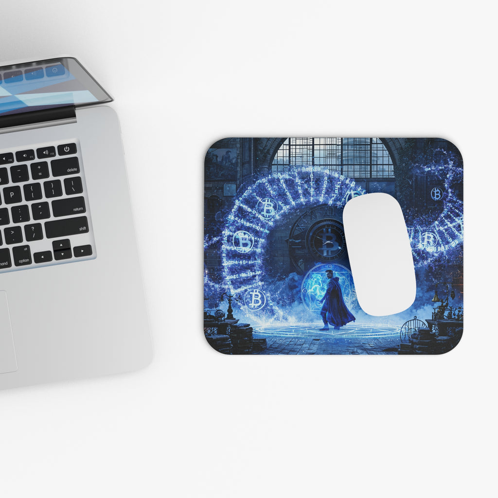Mystic Bitcoin Wizard Mouse Pad — Fantasy Crypto Desk Mat