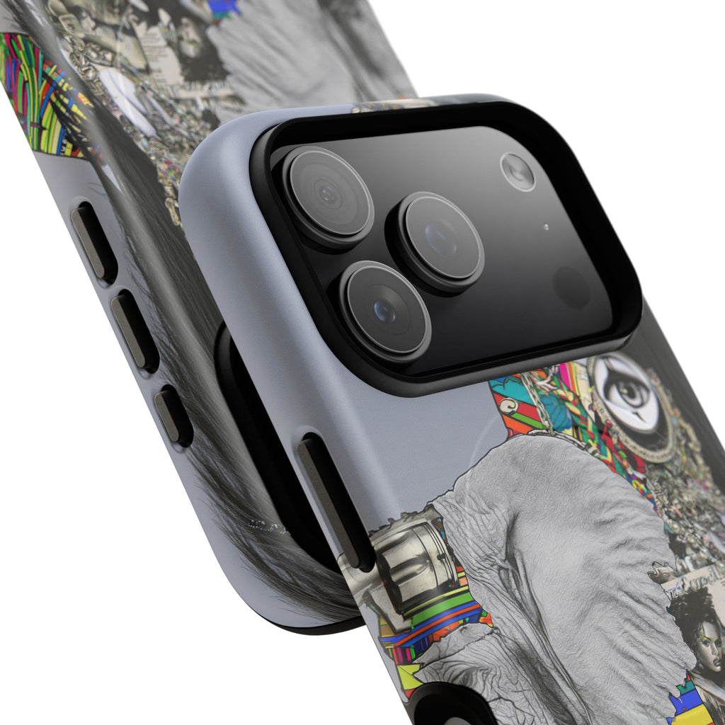Artistic Elephant Collage Phone Case — Tough Magnetic Protective Cover