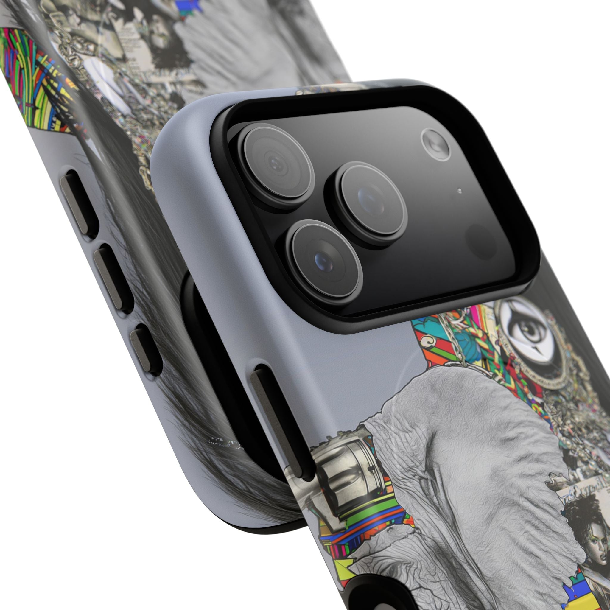 Artistic Elephant Collage Phone Case — Tough Magnetic Protective Cover