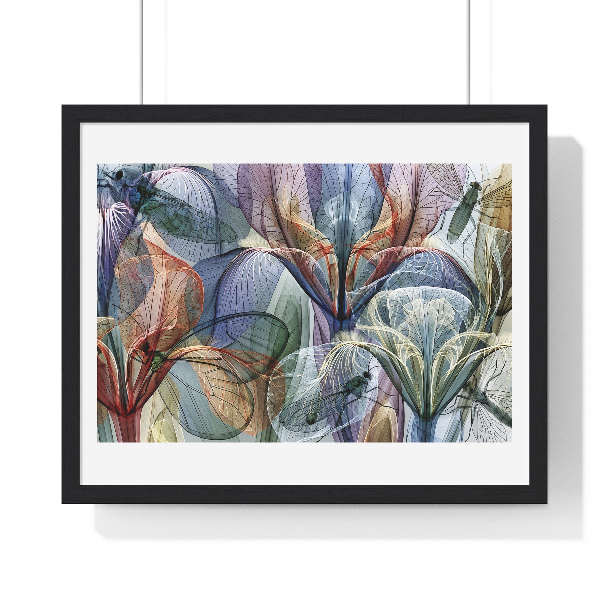 Framed Floral Art Print — Abstract Translucent Lily Poster