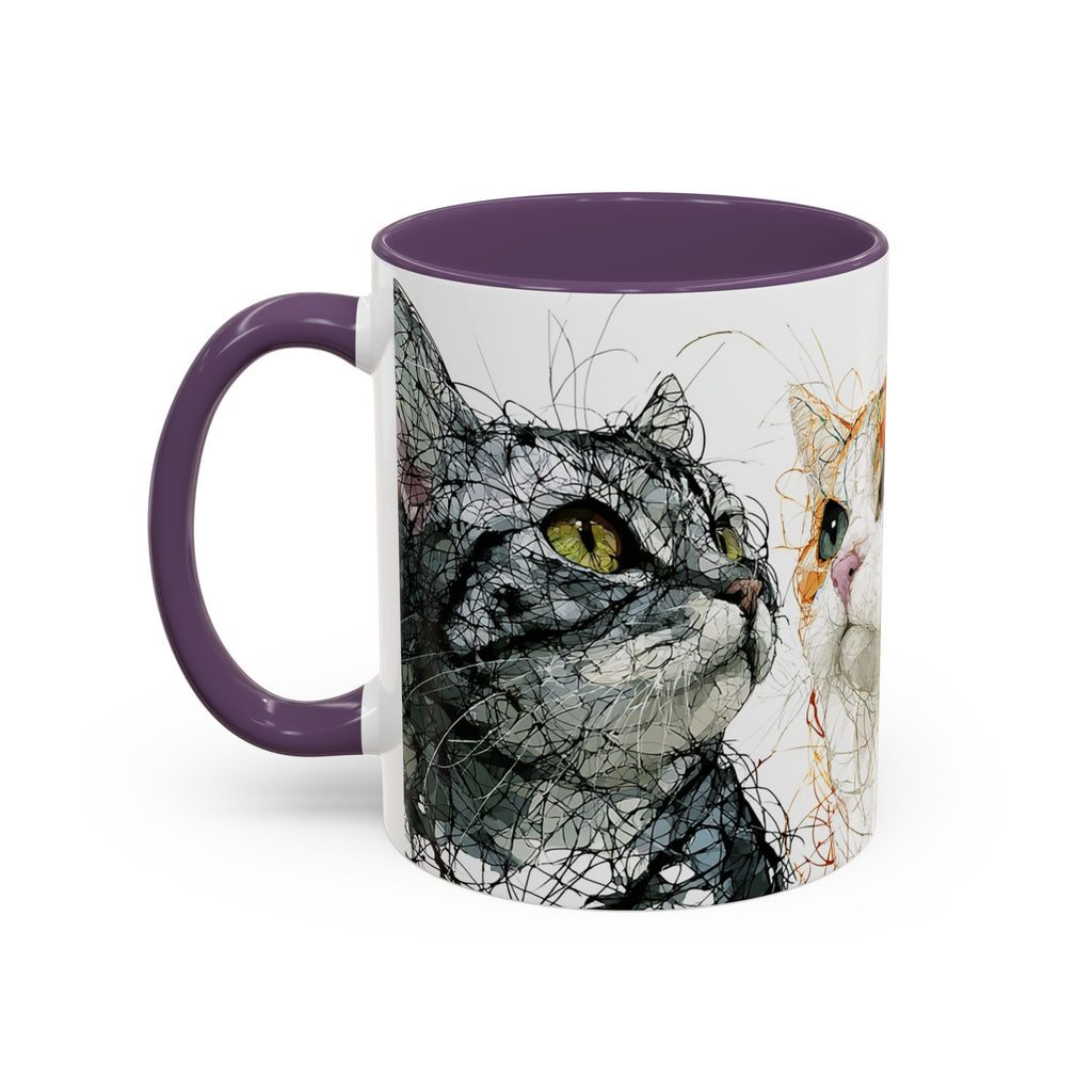 Artistic Orange Tabby Cat Accent Coffee Mug — 11/15oz