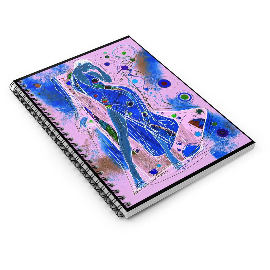 Abstract Blue Dancer Spiral Notebook — Artistic Ruled Journal