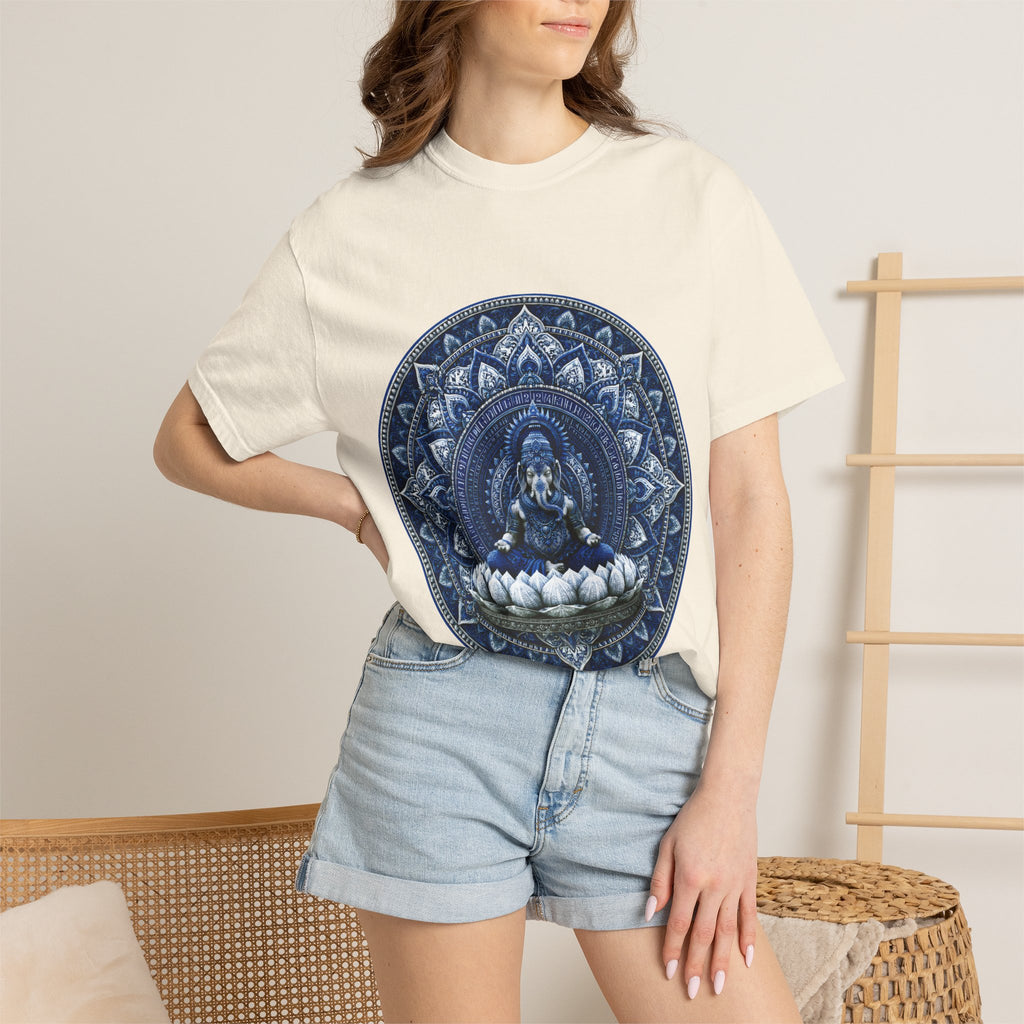 Lotus Mandala T-Shirt — Blue Ganesh Yoga Tee