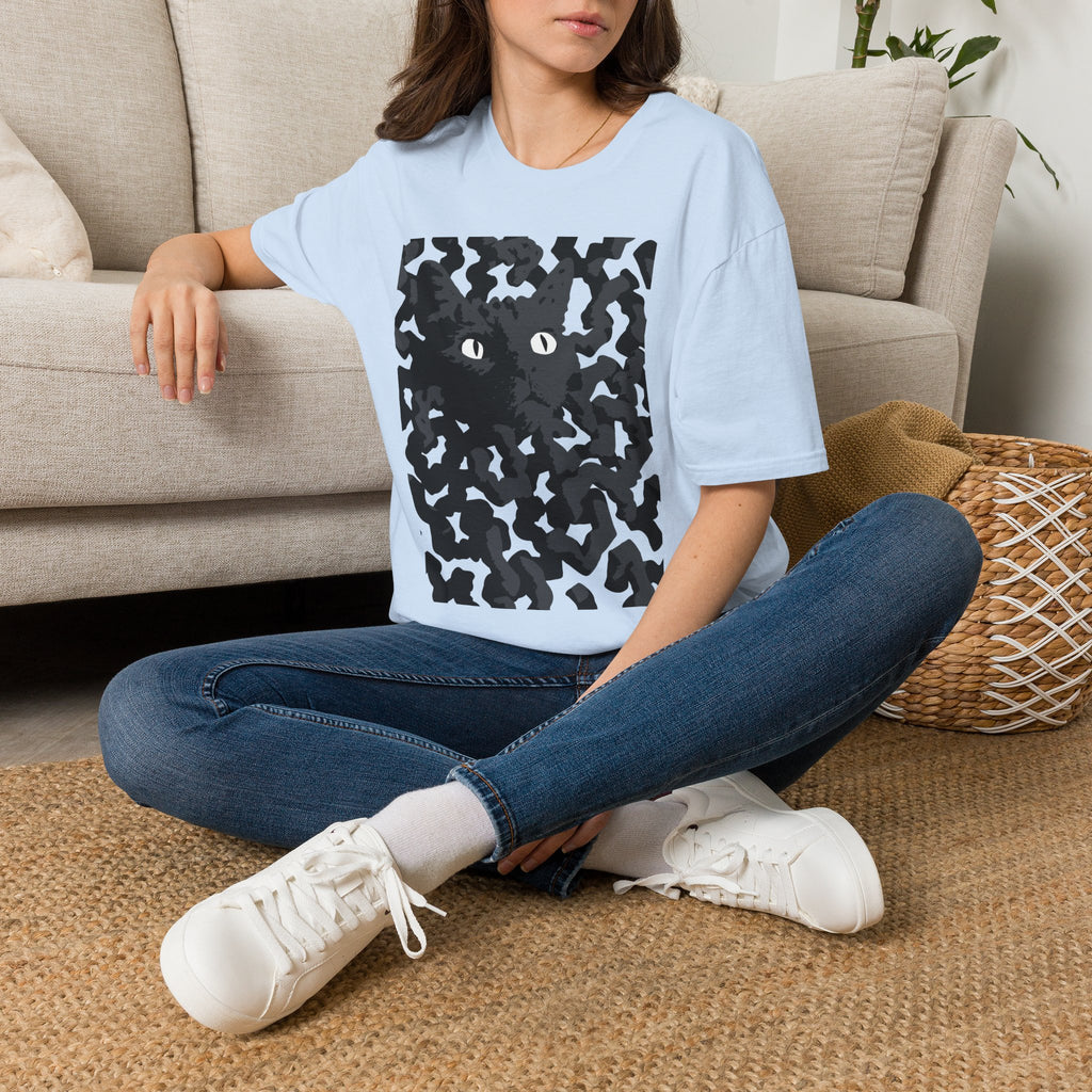 Black Cat Camouflage Graphic T‑Shirt