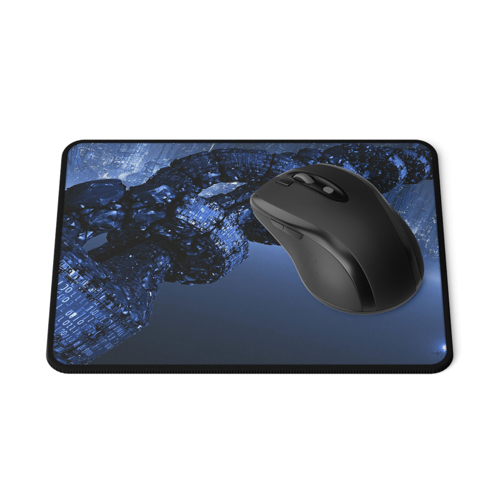 Cyber Chain Non-Slip Gaming Mouse Pad — Blue Digital Tech Design