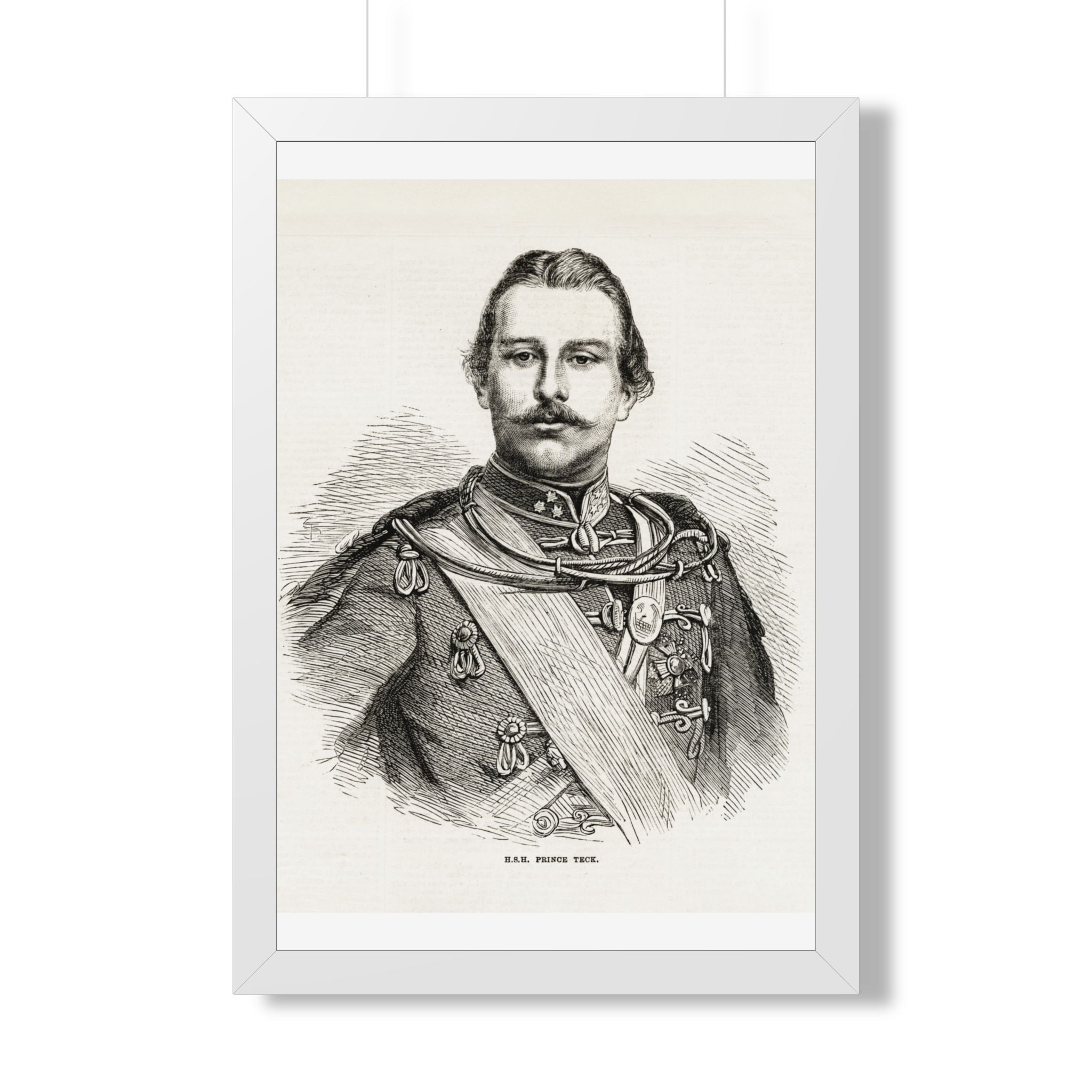 Framed Poster — Vintage 19th-Century Military Portrait Print