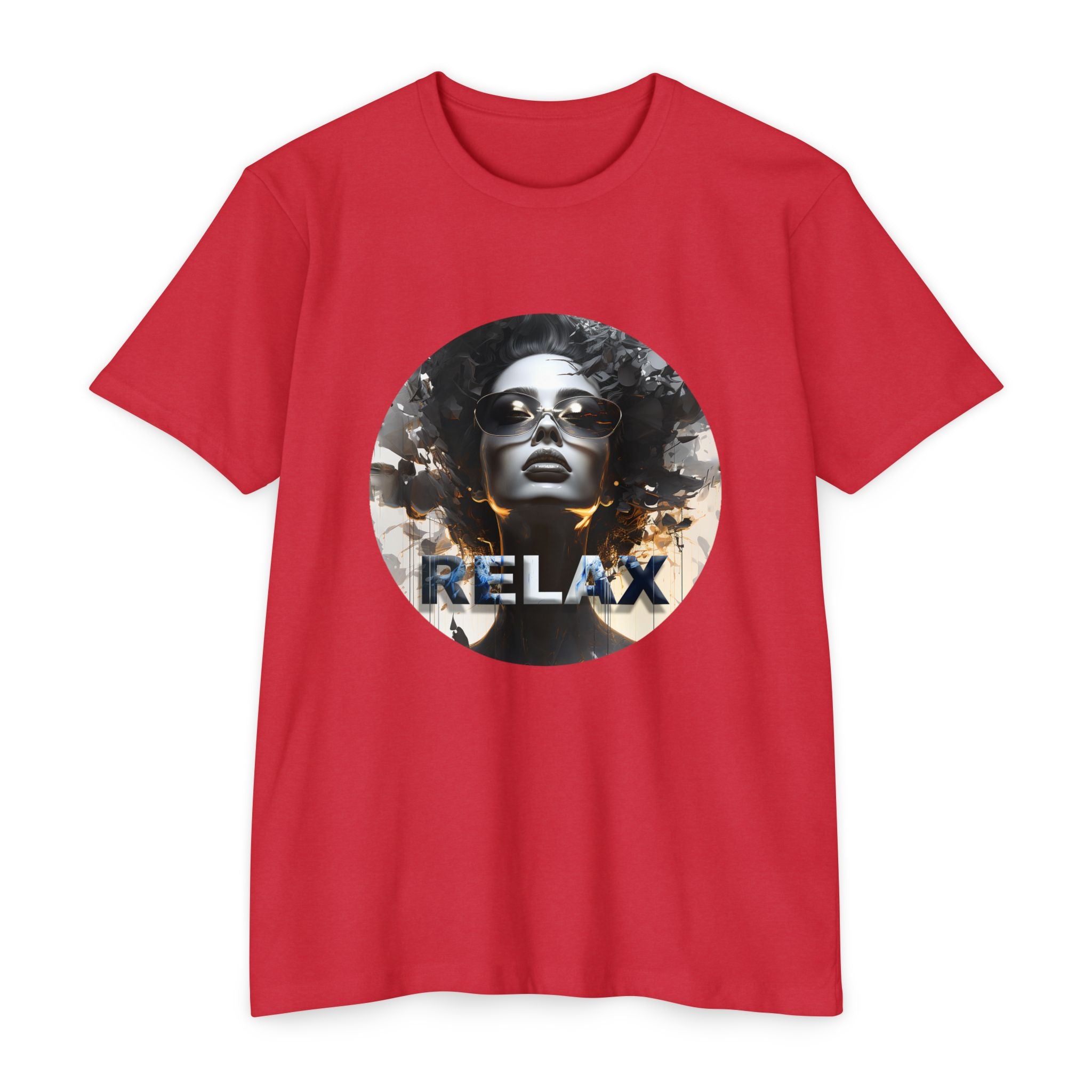 Relax Graphic T-Shirt — Vintage Portrait Tee with 'RELAX' Text