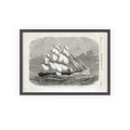 The Great Ship-Race from China to London. Vintage Sailing Ship Wall Poster with Wooden Frame – Nautical Marine Print
