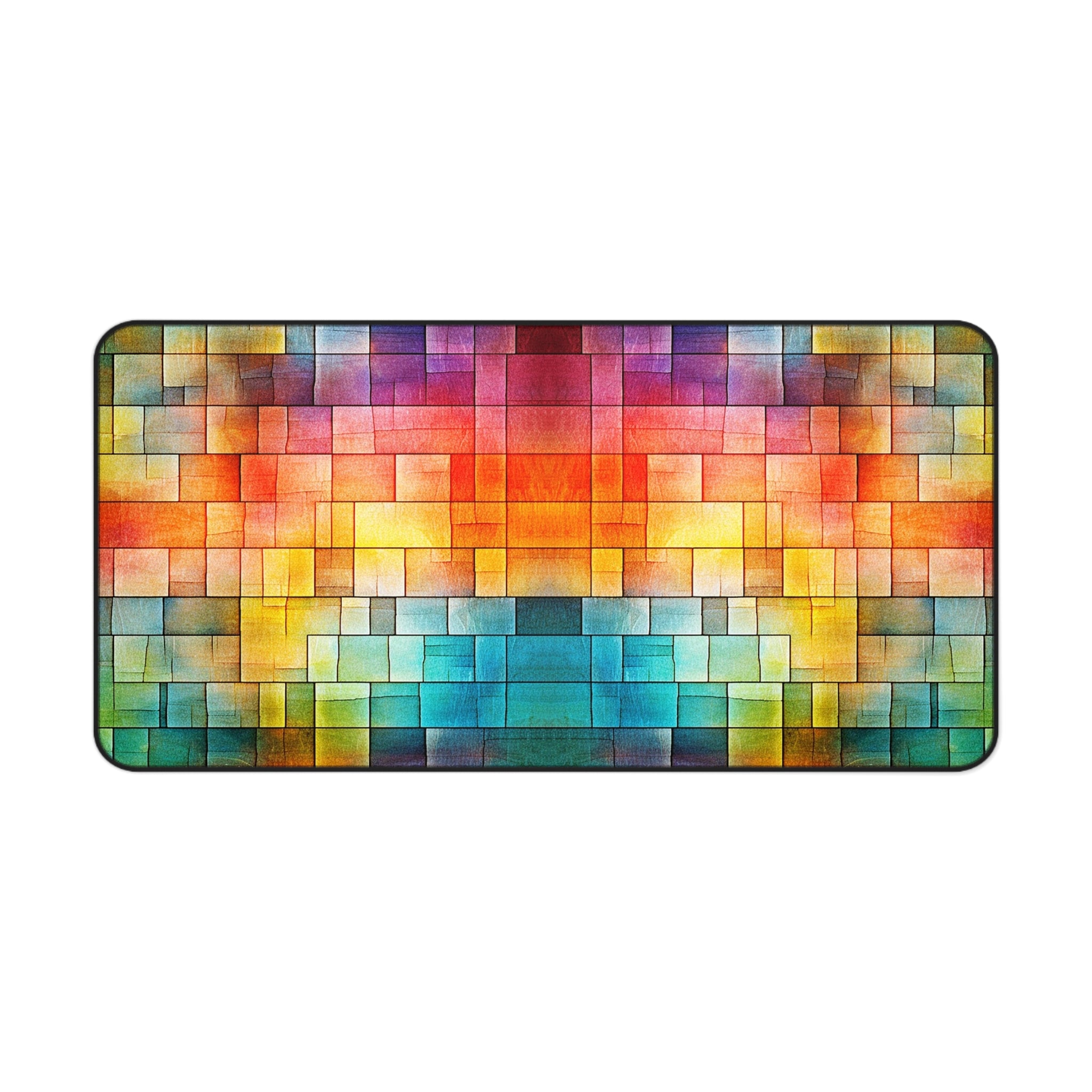 Colorwave Mosaic Desk Mat — Vibrant Pixel Art Mousepad