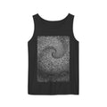 Spiral Text Art Tank Top — Monochrome Optical Typography Tee