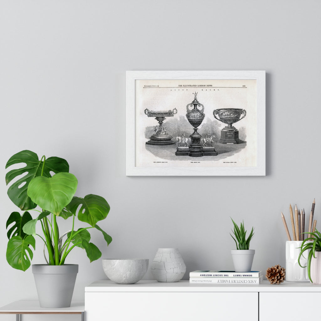 Framed Vintage Trophy Engraving Poster